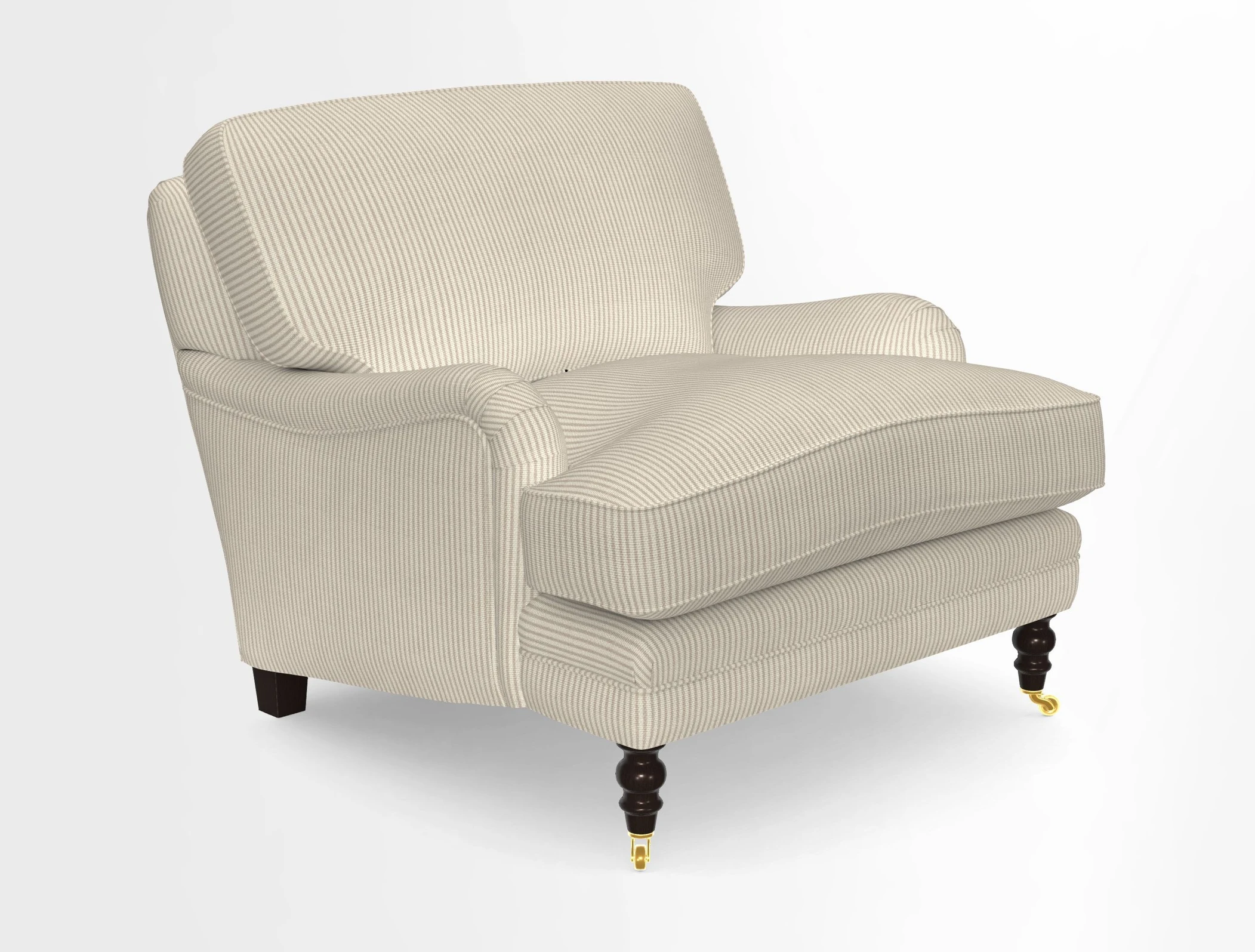 Coates Chair in RHS Gertrude Jekyll Lattice Blue with Seat and Back Cushions in Mohair Velvet Indigo