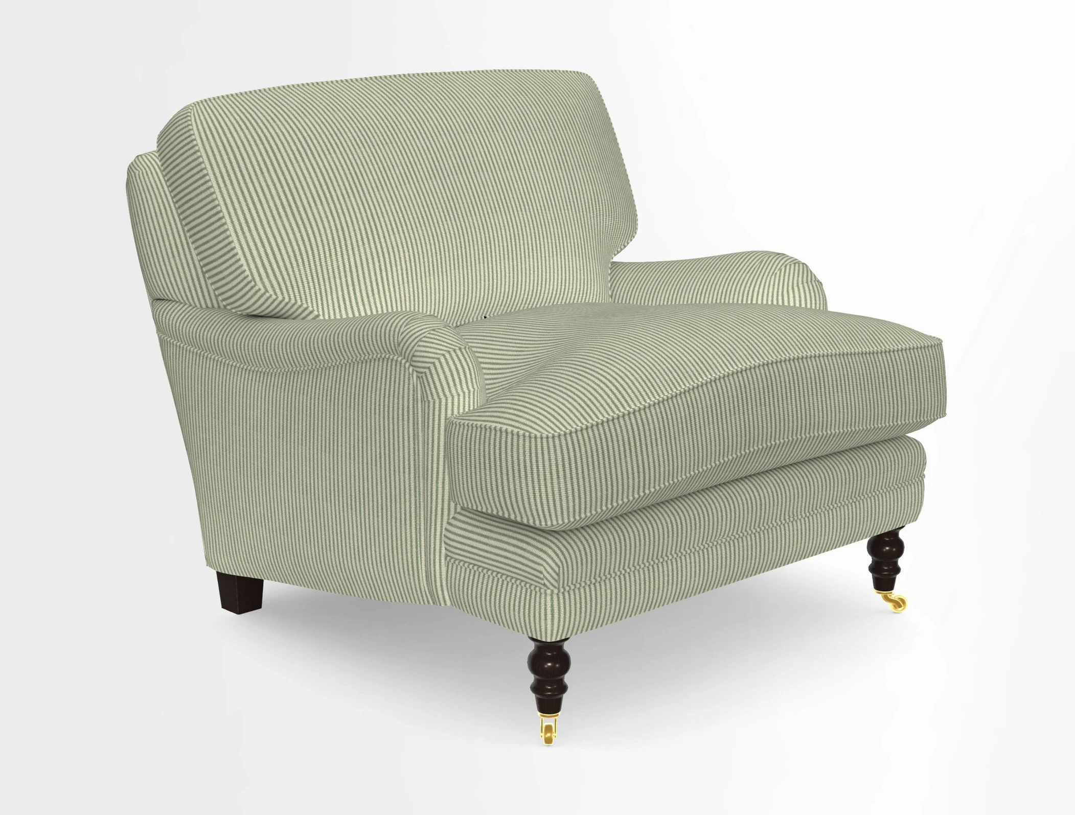 Coates Chair in RHS Gertrude Jekyll Lattice Blue with Seat and Back Cushions in Mohair Velvet Indigo