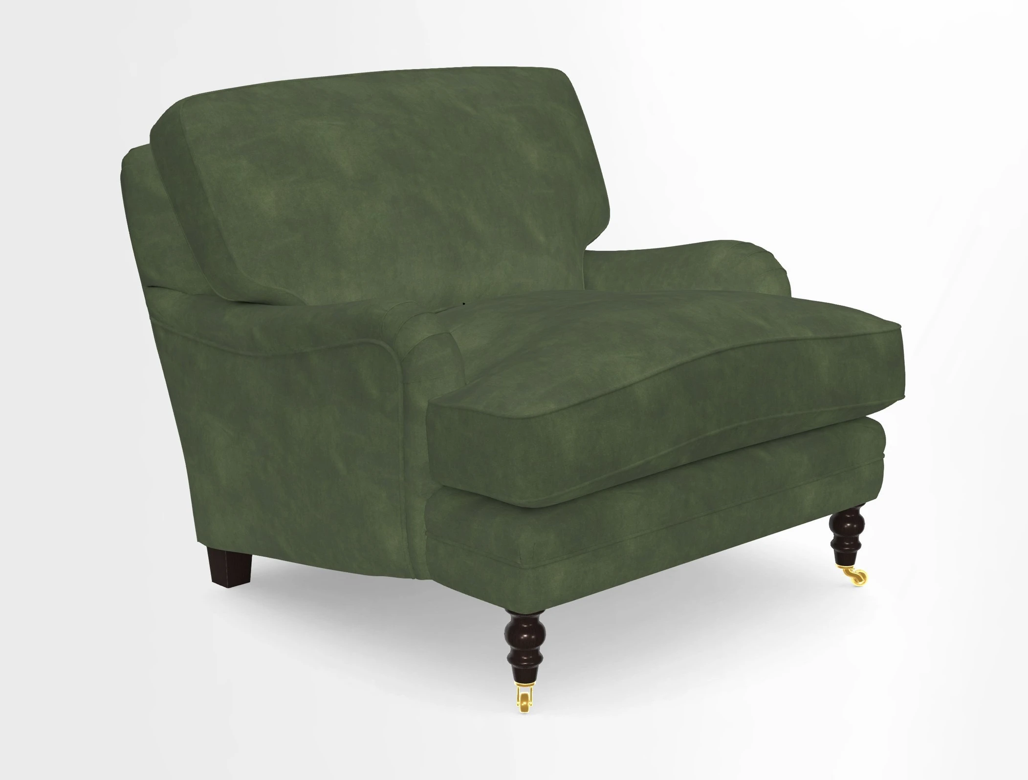 Coates Chair in RHS Gertrude Jekyll Lattice Blue with Seat and Back Cushions in Mohair Velvet Indigo