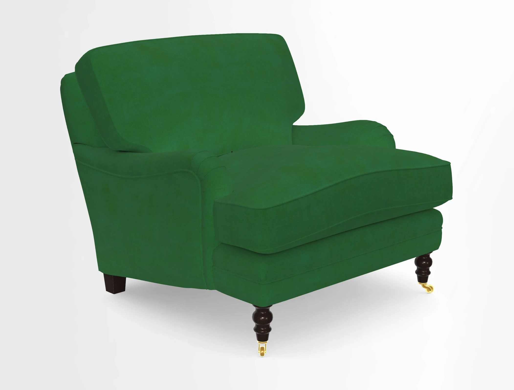 Coates Chair in RHS Gertrude Jekyll Lattice Blue with Seat and Back Cushions in Mohair Velvet Indigo
