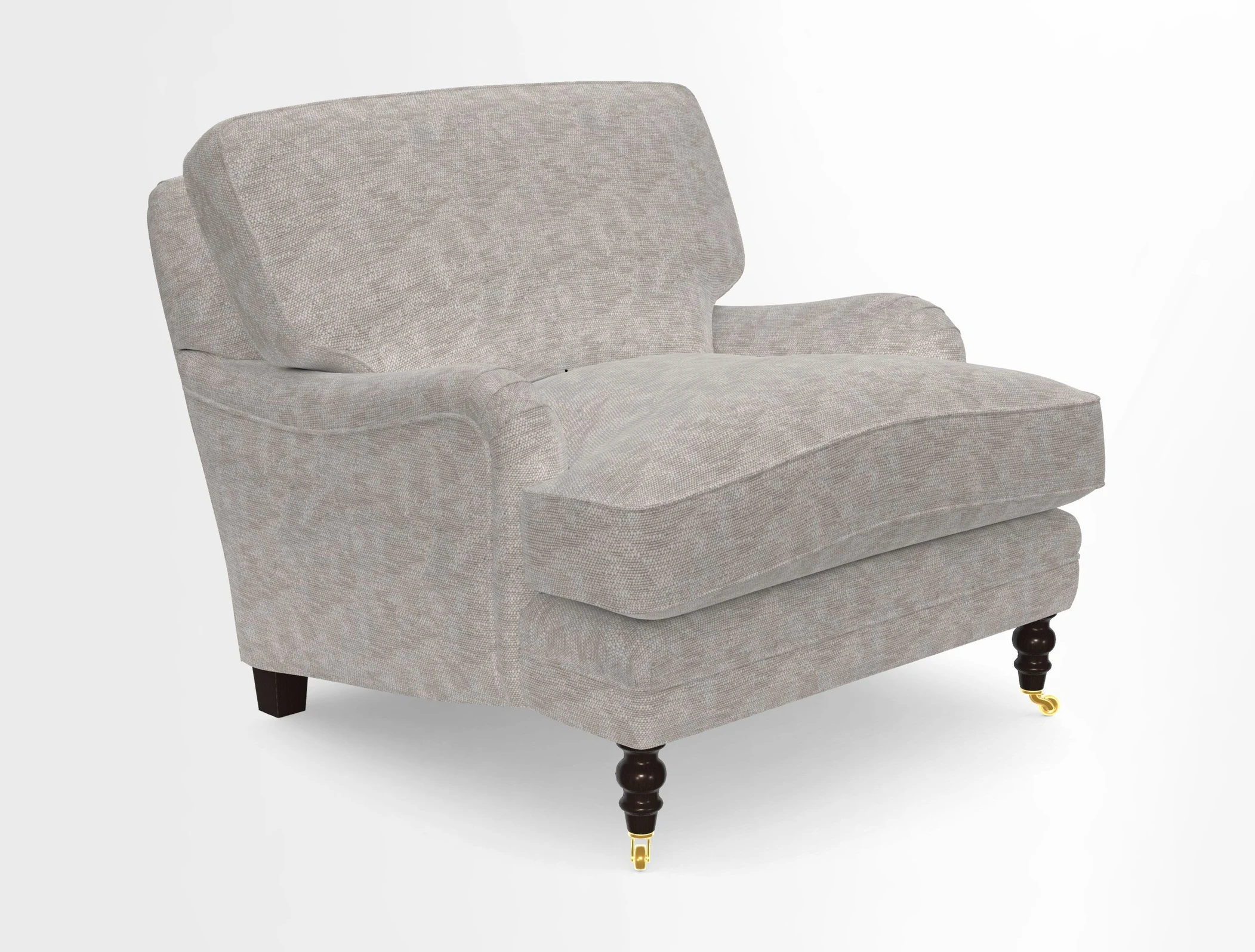 Coates Chair in RHS Gertrude Jekyll Lattice Blue with Seat and Back Cushions in Mohair Velvet Indigo