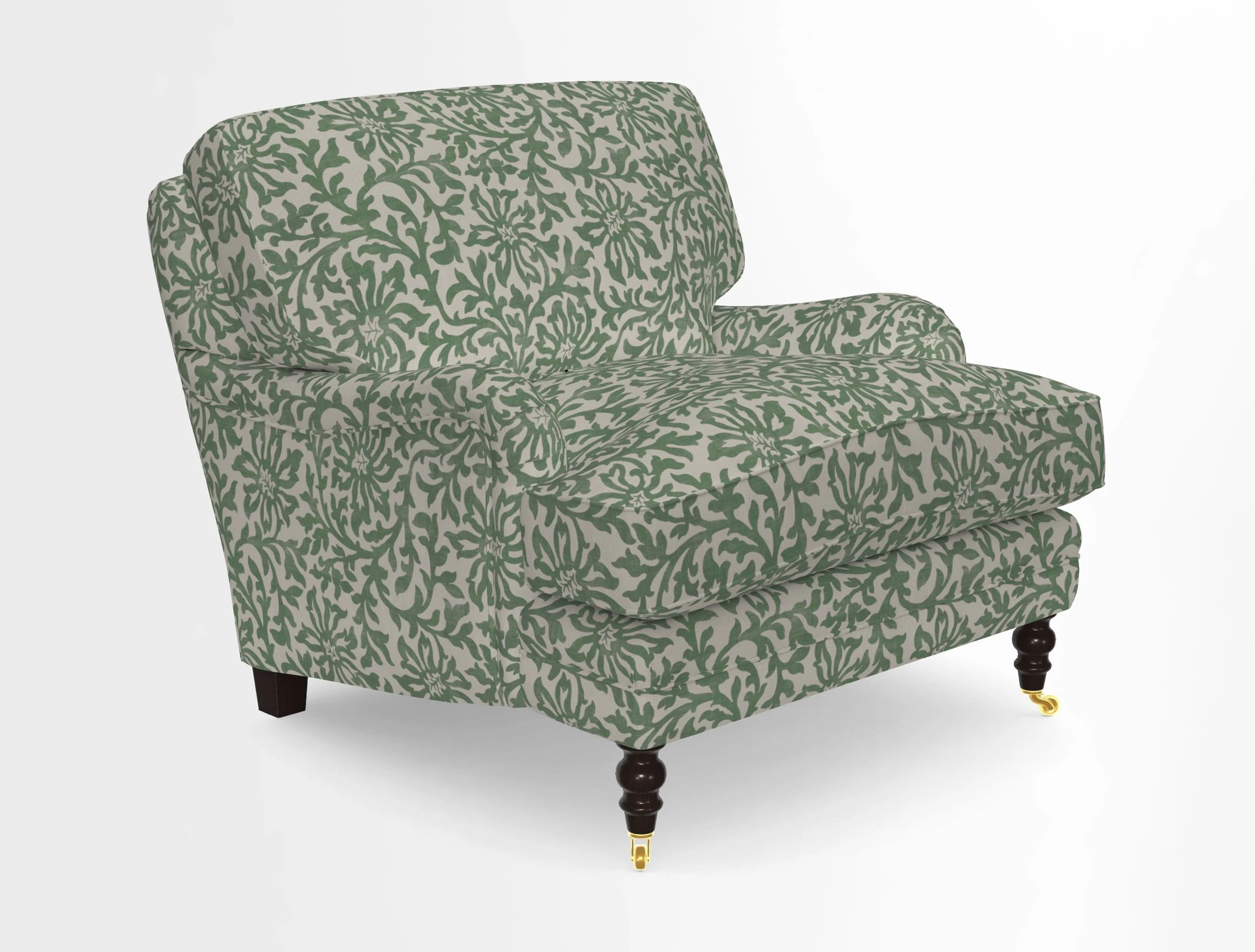 Coates Chair in RHS Gertrude Jekyll Lattice Blue with Seat and Back Cushions in Mohair Velvet Indigo
