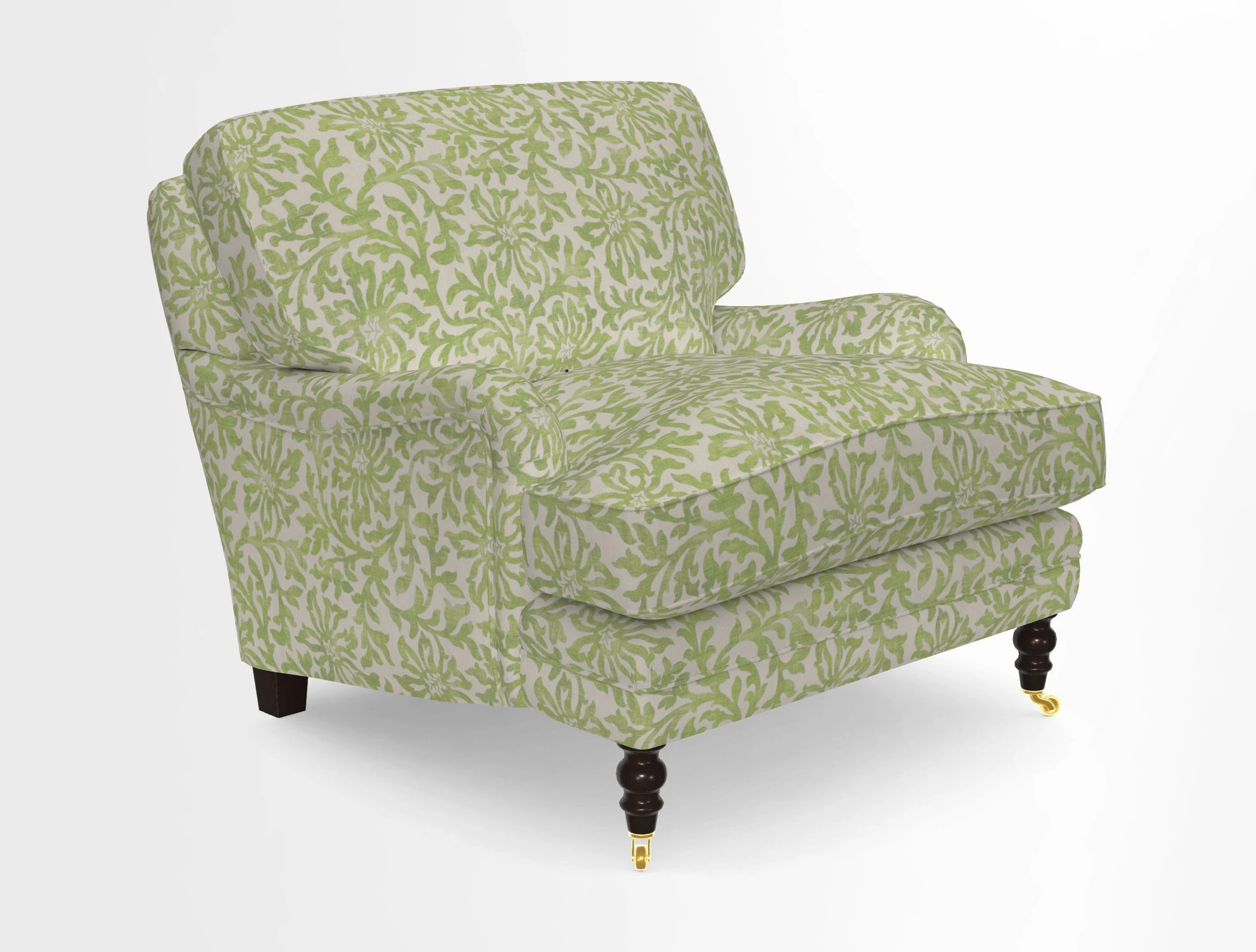 Coates Chair in RHS Gertrude Jekyll Lattice Blue with Seat and Back Cushions in Mohair Velvet Indigo