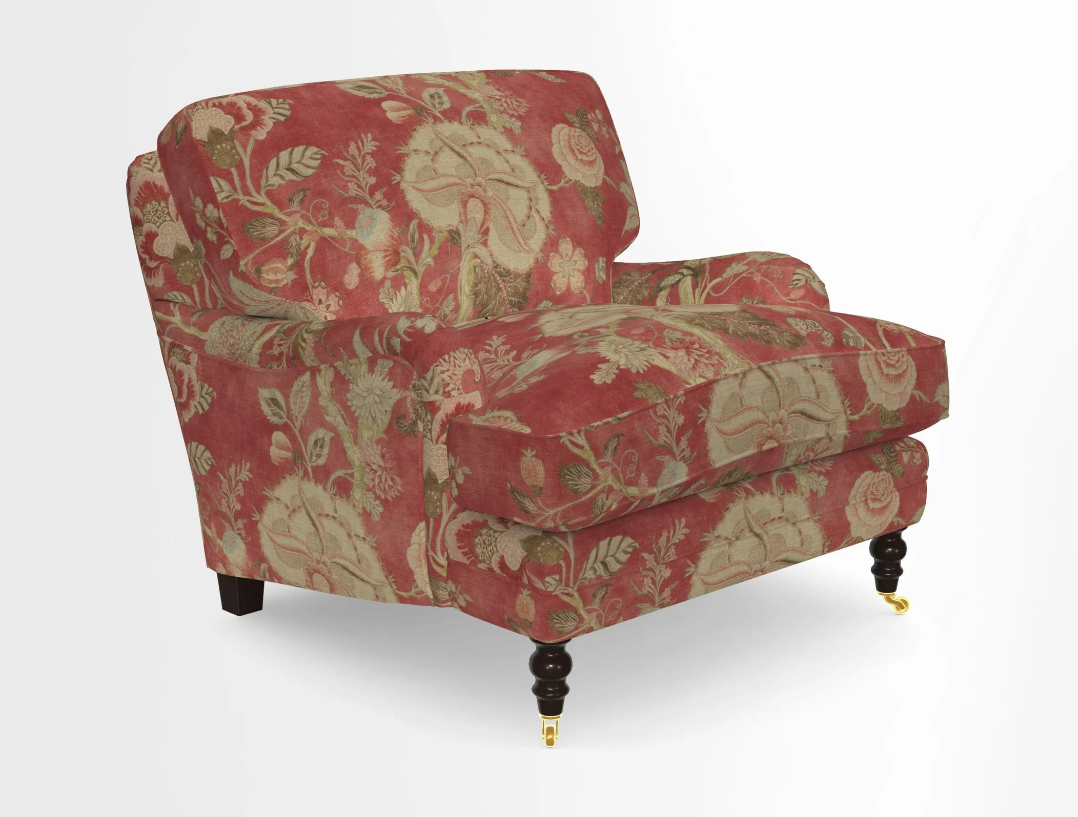 Coates Chair in RHS Gertrude Jekyll Lattice Blue with Seat and Back Cushions in Mohair Velvet Indigo