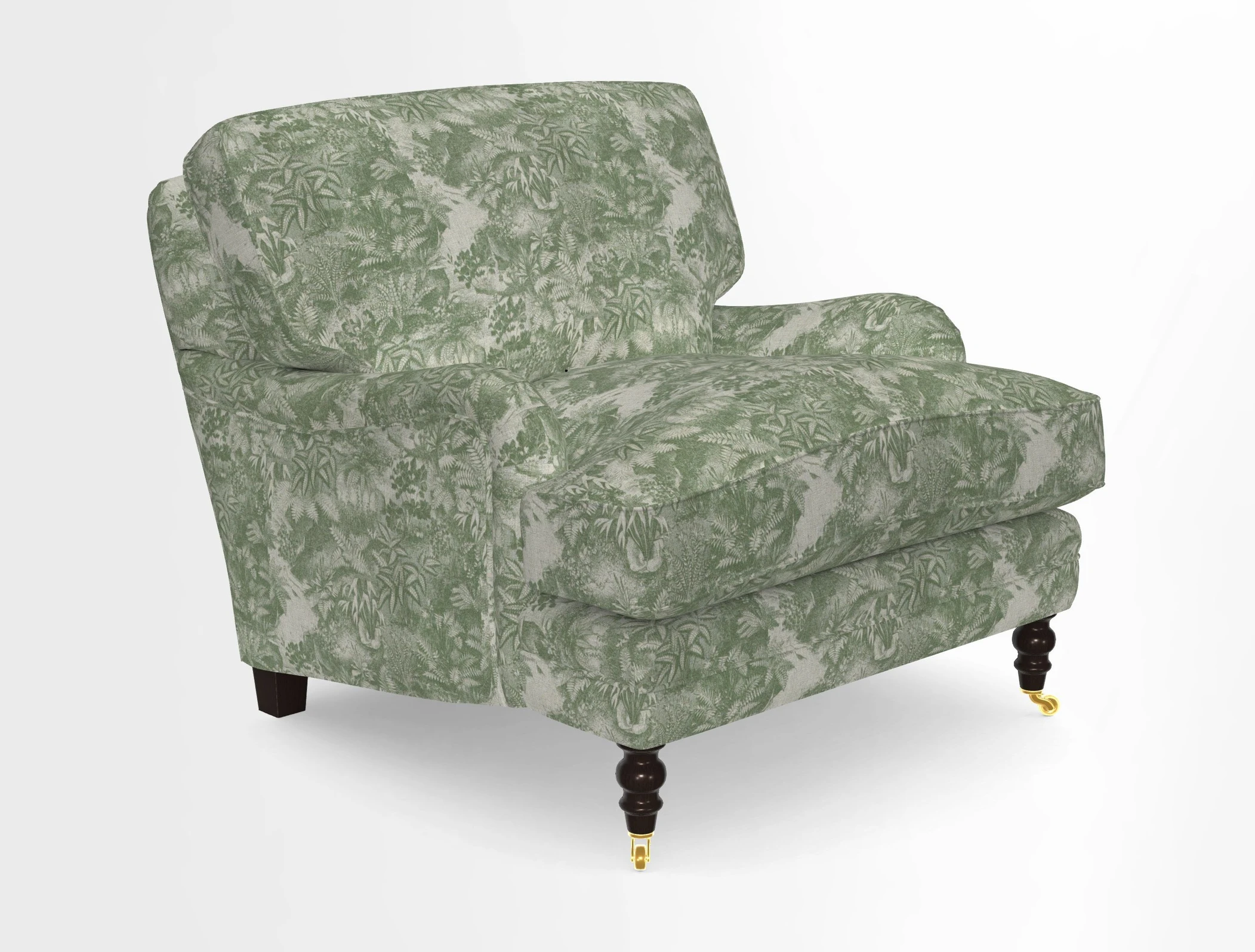 Coates Chair in RHS Gertrude Jekyll Lattice Blue with Seat and Back Cushions in Mohair Velvet Indigo