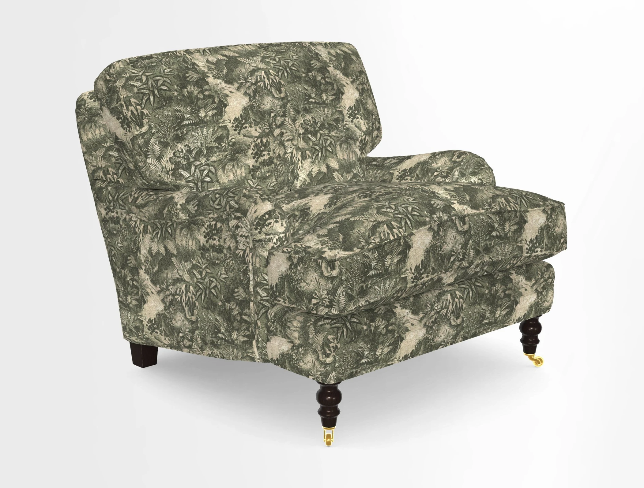 Coates Chair in RHS Gertrude Jekyll Lattice Blue with Seat and Back Cushions in Mohair Velvet Indigo