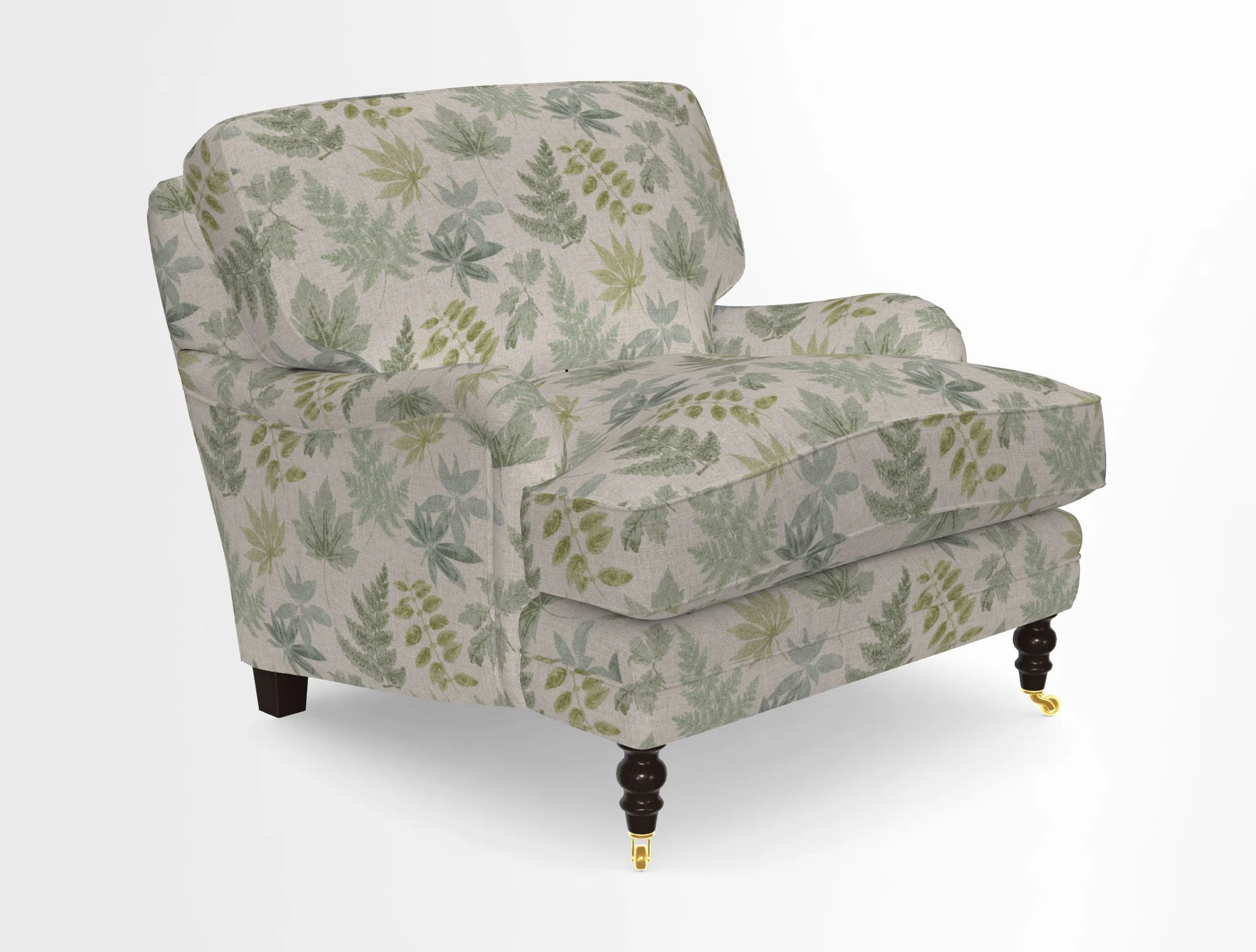 Coates Chair in RHS Gertrude Jekyll Lattice Blue with Seat and Back Cushions in Mohair Velvet Indigo