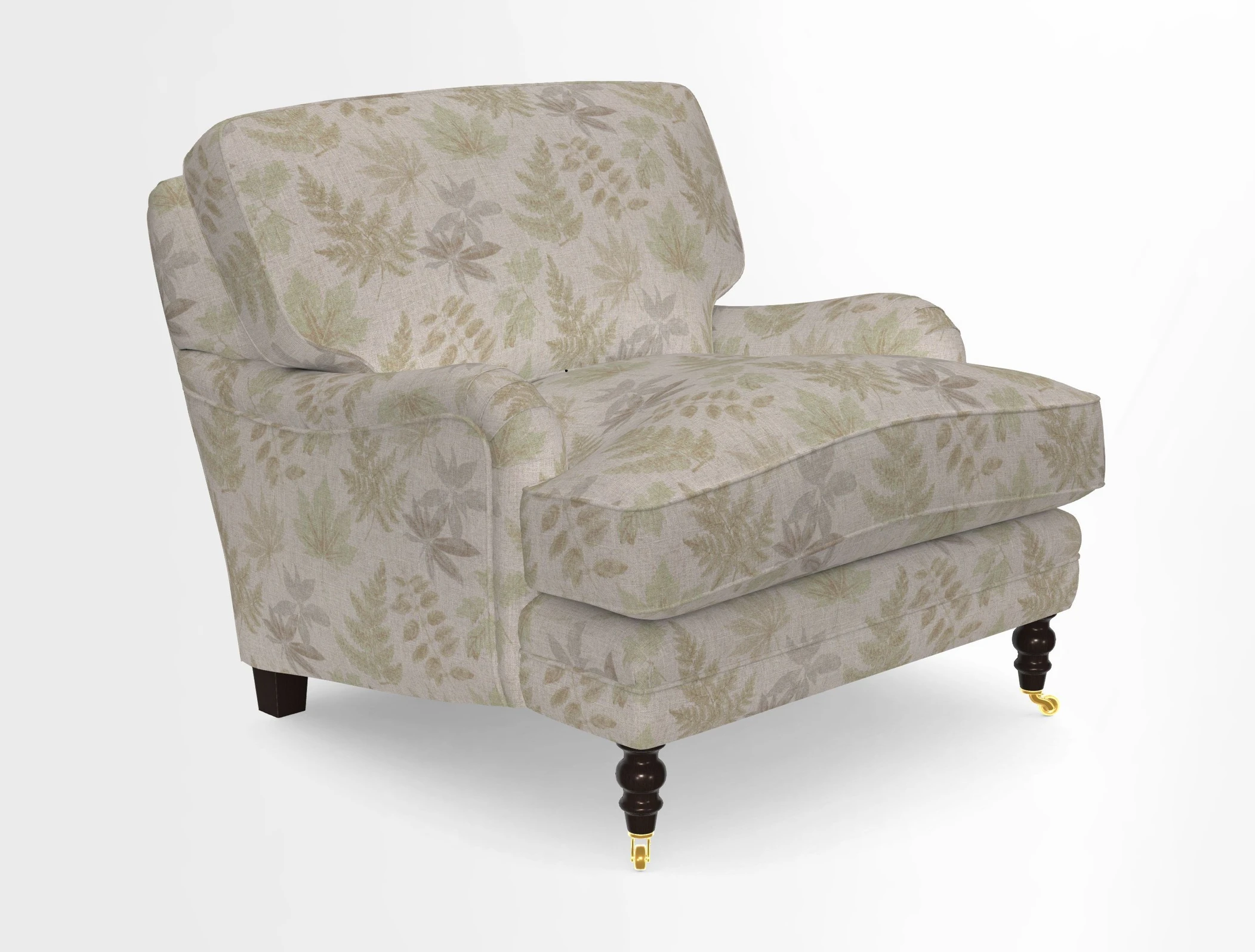 Coates Chair in RHS Gertrude Jekyll Lattice Blue with Seat and Back Cushions in Mohair Velvet Indigo