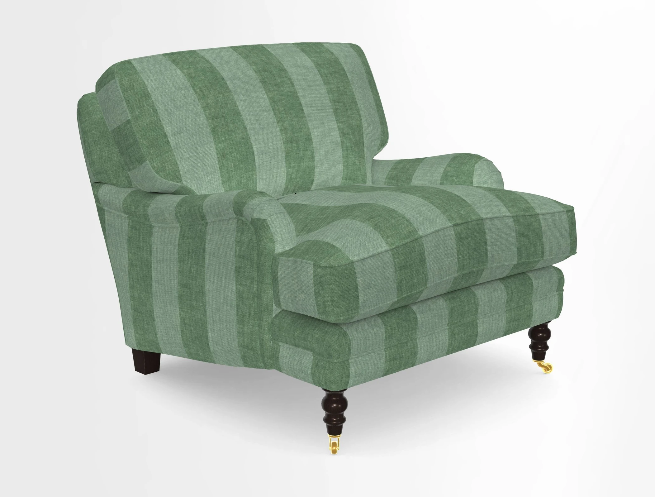 Coates Chair in RHS Gertrude Jekyll Lattice Blue with Seat and Back Cushions in Mohair Velvet Indigo
