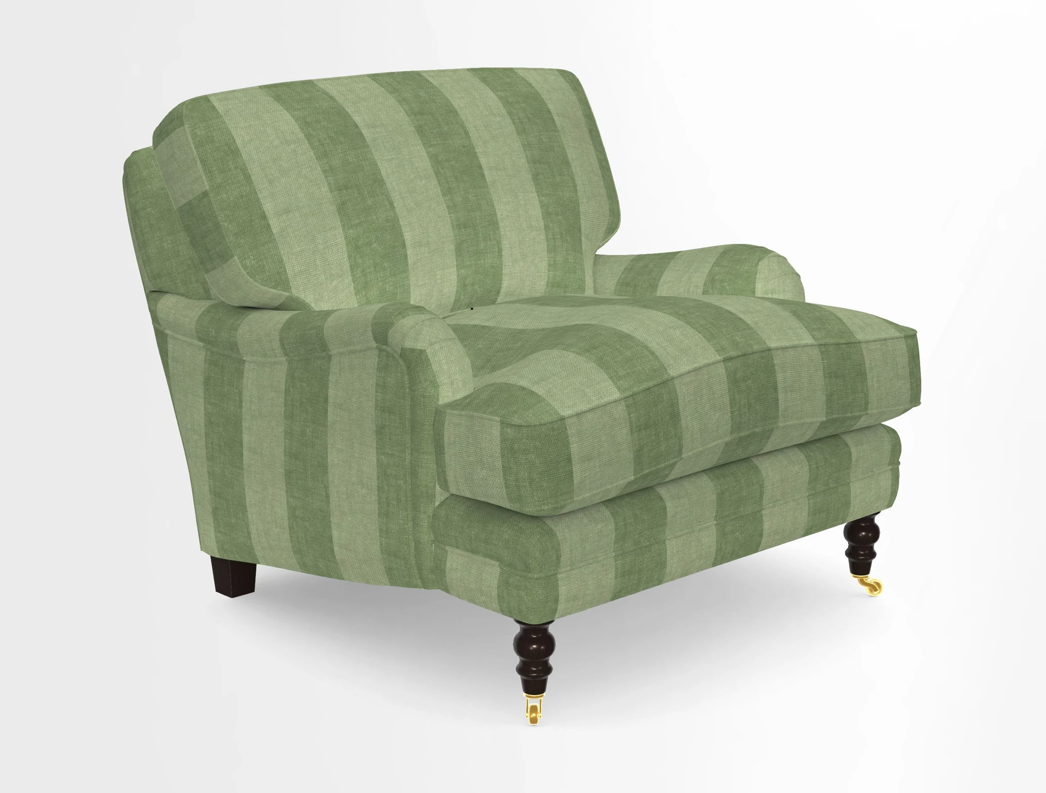 Coates Chair in RHS Gertrude Jekyll Lattice Blue with Seat and Back Cushions in Mohair Velvet Indigo
