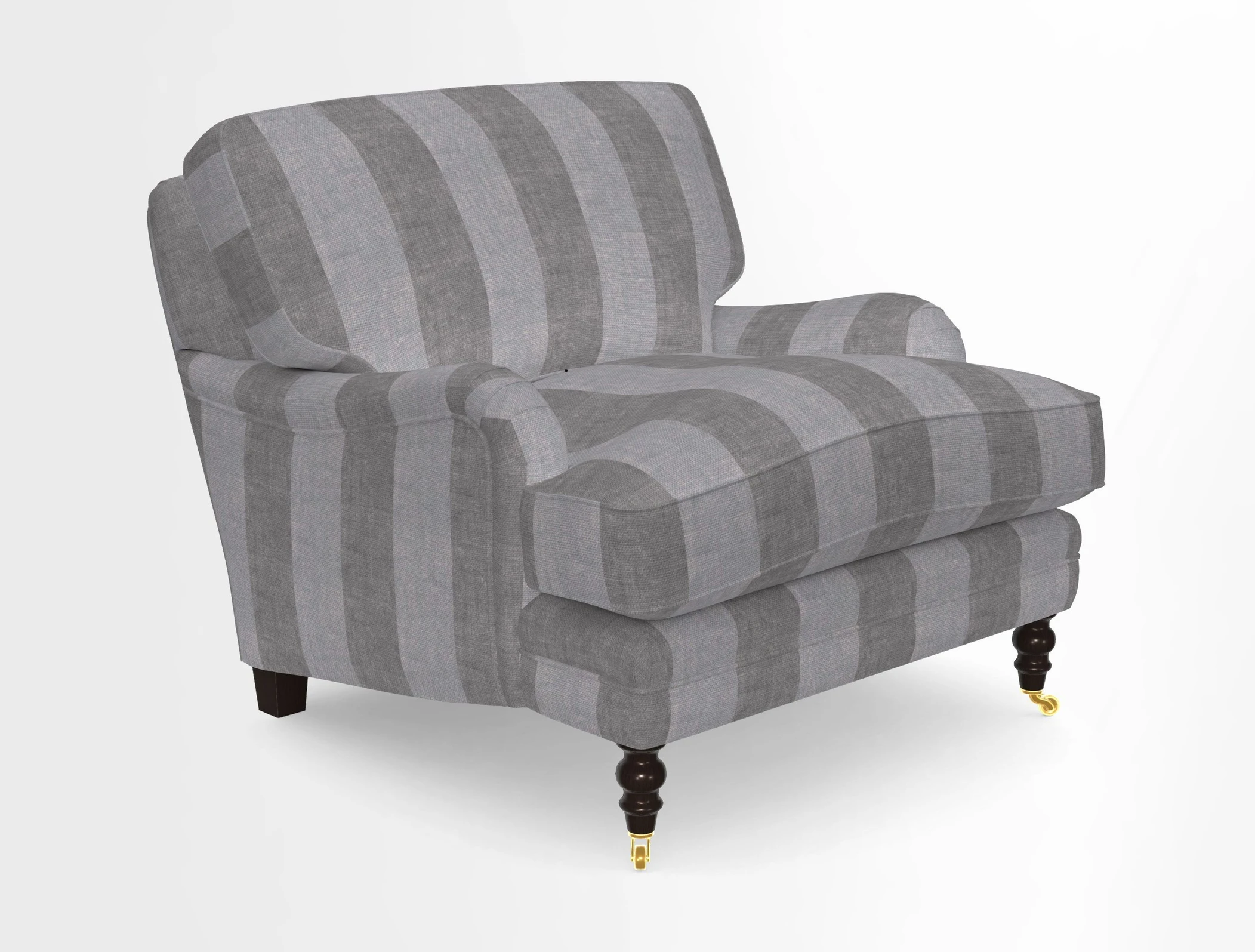 Coates Chair in RHS Gertrude Jekyll Lattice Blue with Seat and Back Cushions in Mohair Velvet Indigo