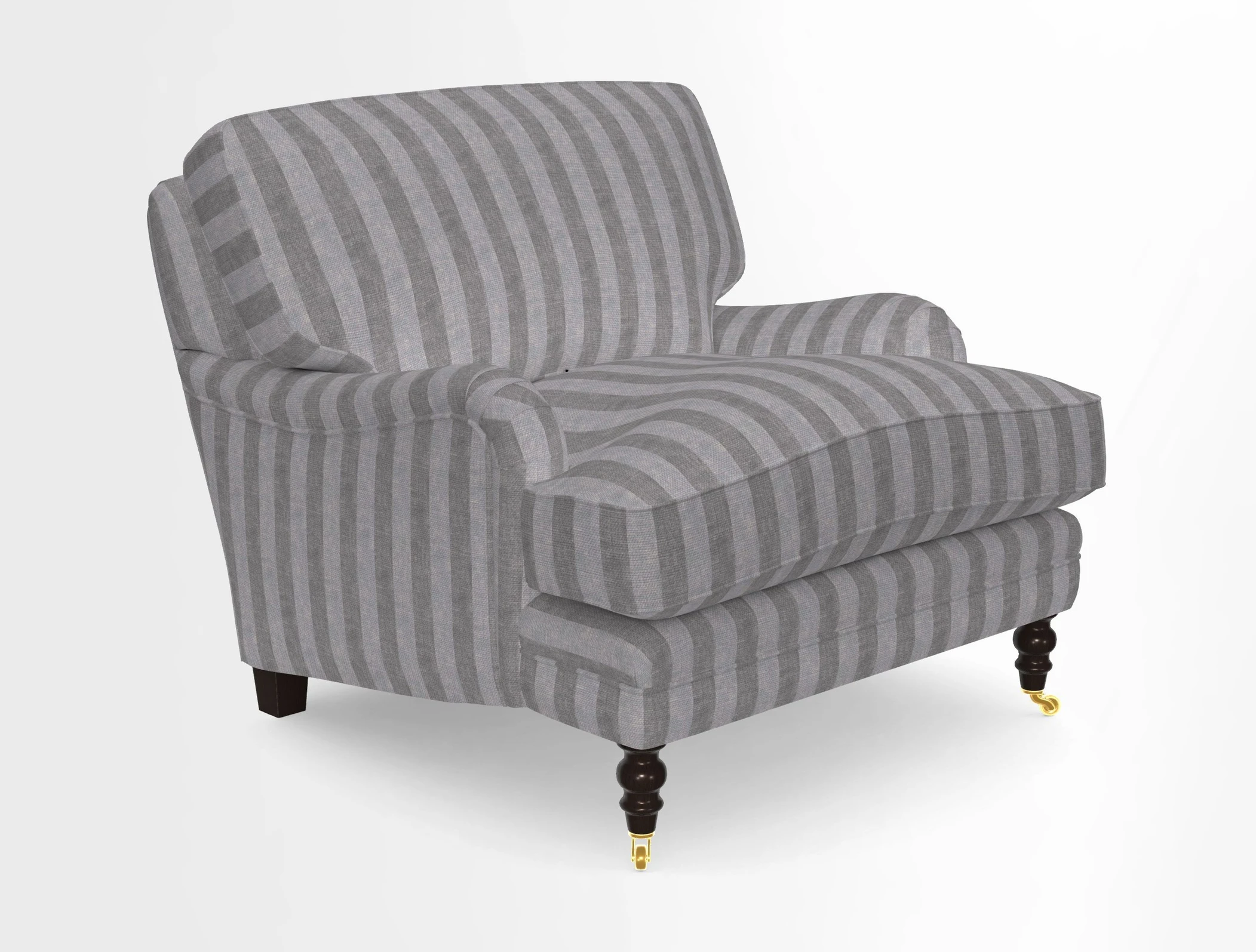 Coates Chair in RHS Gertrude Jekyll Lattice Blue with Seat and Back Cushions in Mohair Velvet Indigo