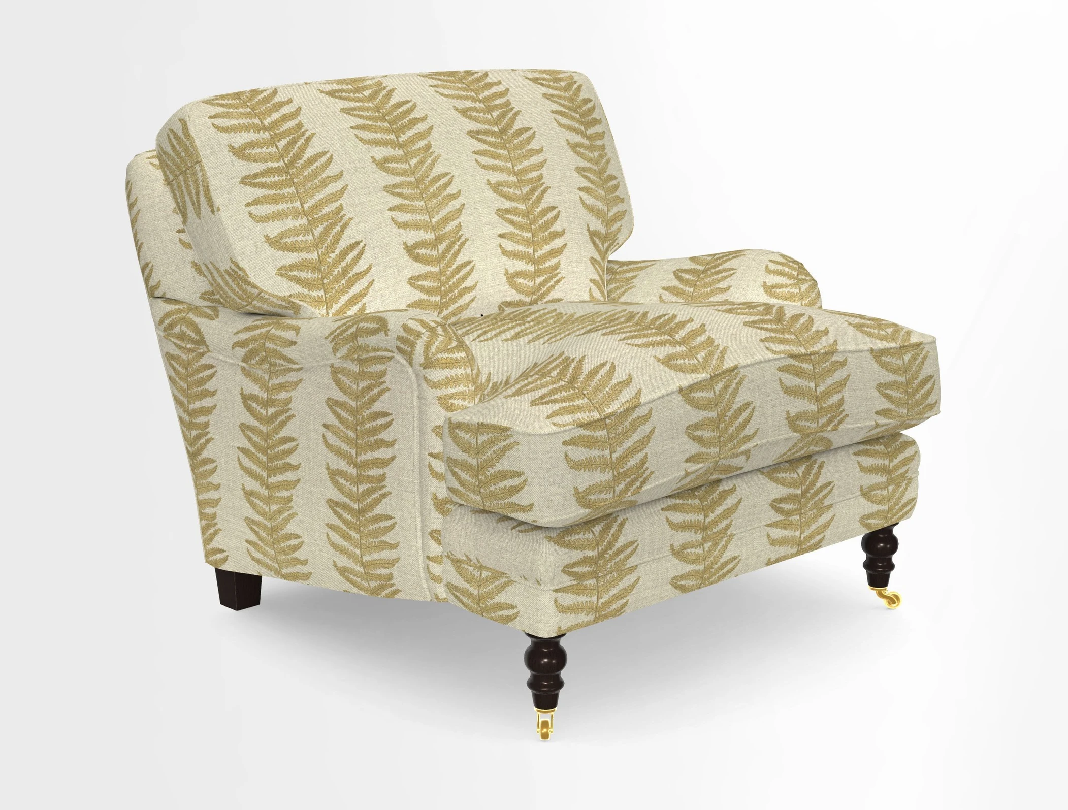 Coates Chair in RHS Gertrude Jekyll Lattice Blue with Seat and Back Cushions in Mohair Velvet Indigo