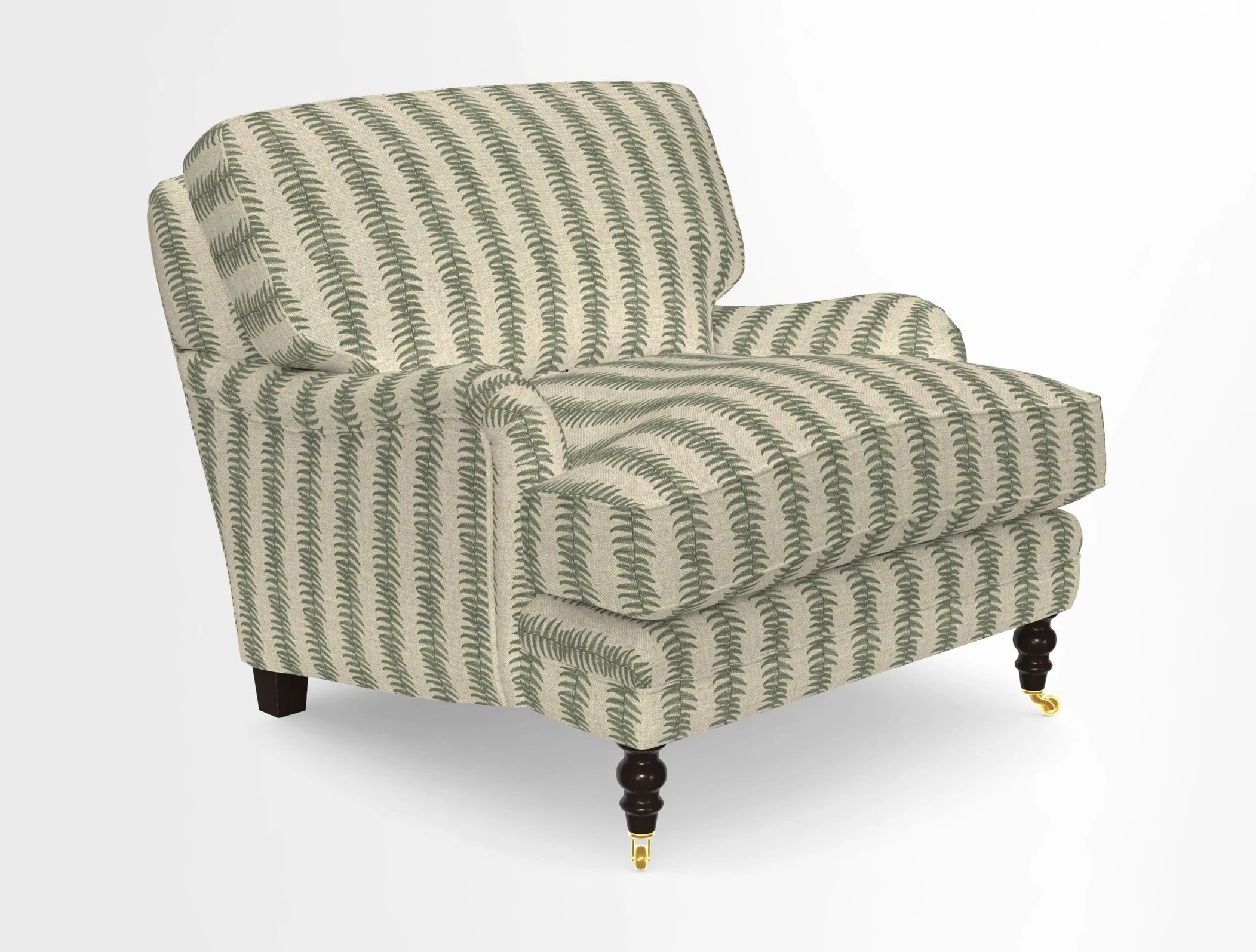 Coates Chair in RHS Gertrude Jekyll Lattice Blue with Seat and Back Cushions in Mohair Velvet Indigo