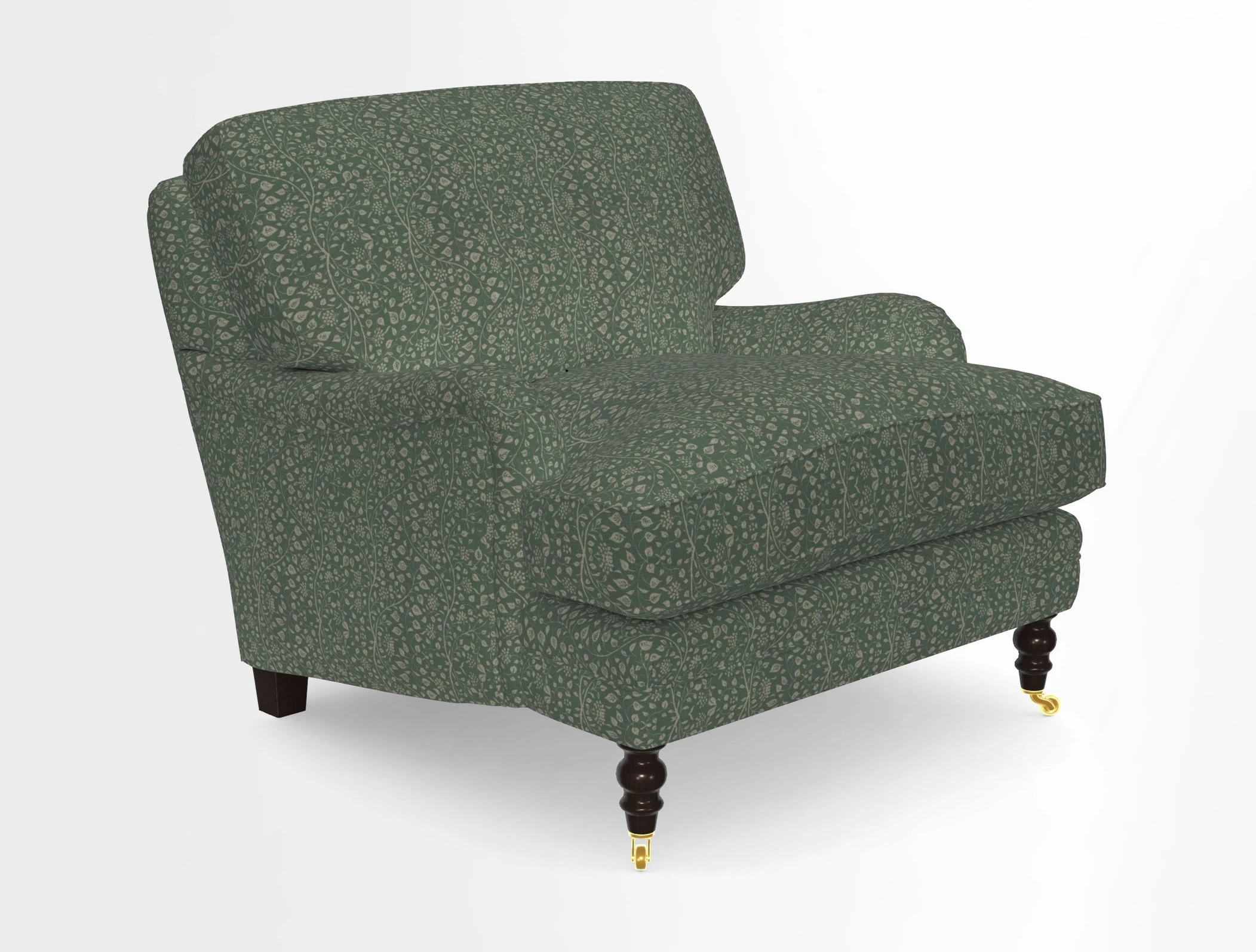 Coates Chair in RHS Gertrude Jekyll Lattice Blue with Seat and Back Cushions in Mohair Velvet Indigo