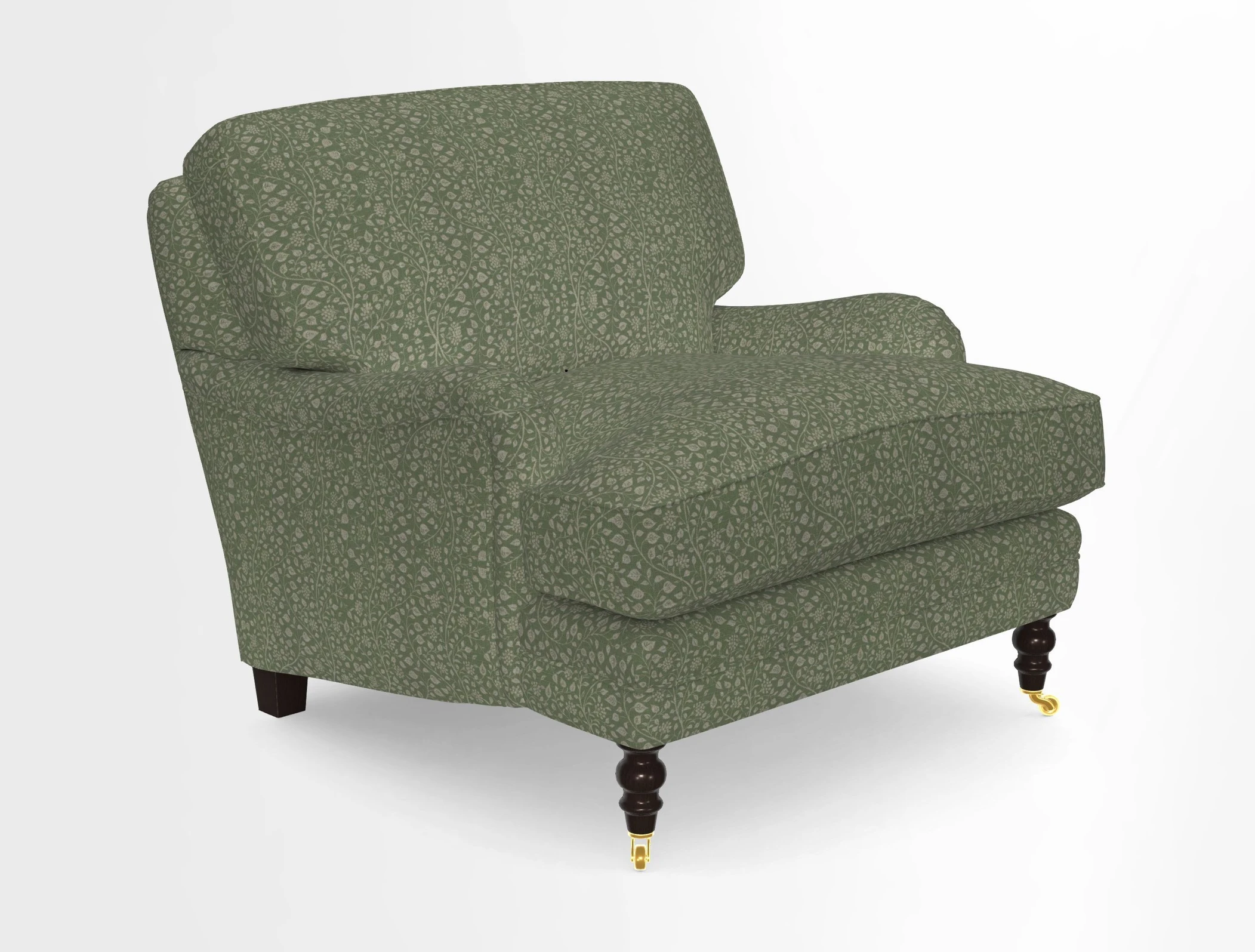 Coates Chair in RHS Gertrude Jekyll Lattice Blue with Seat and Back Cushions in Mohair Velvet Indigo