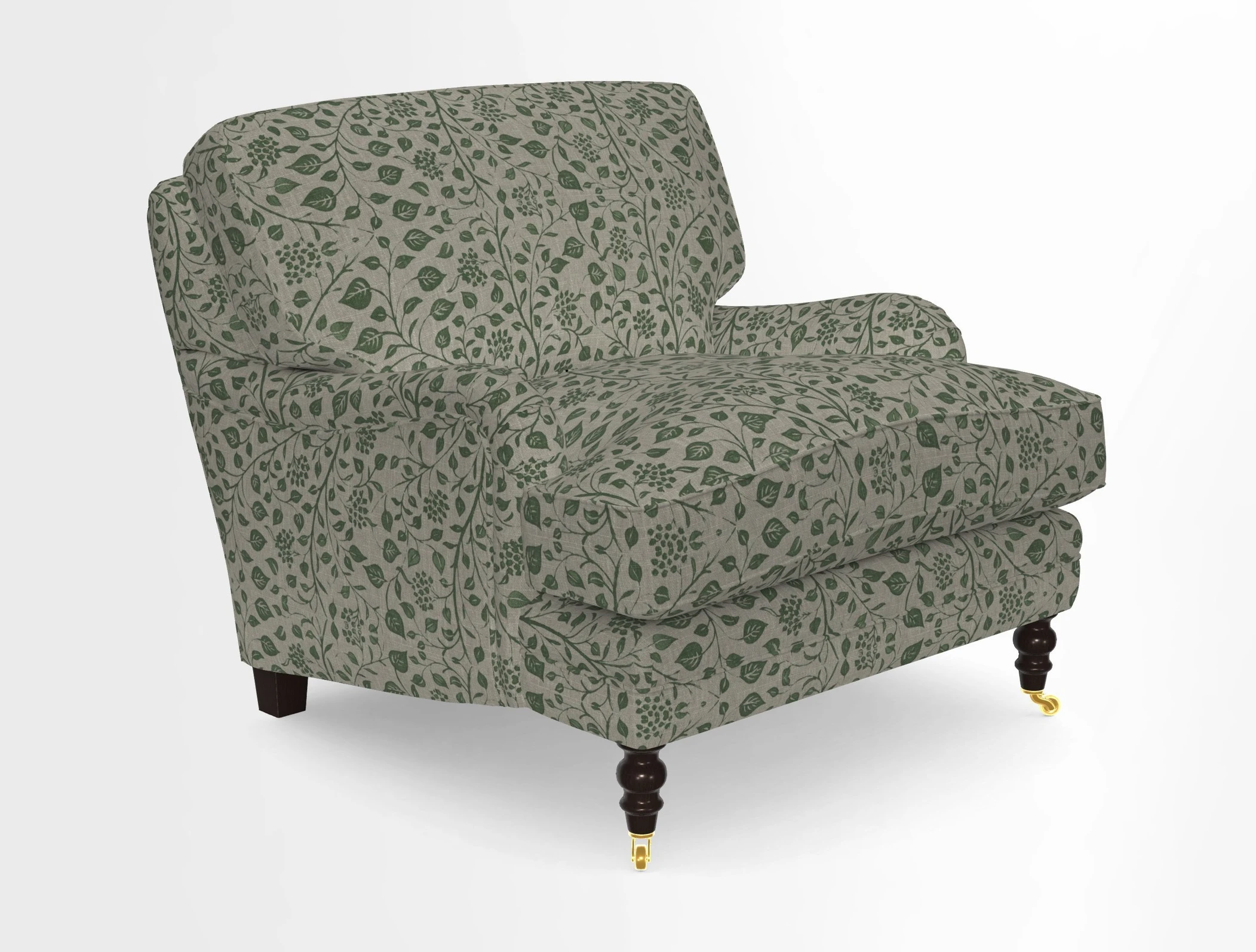 Coates Chair in RHS Gertrude Jekyll Lattice Blue with Seat and Back Cushions in Mohair Velvet Indigo