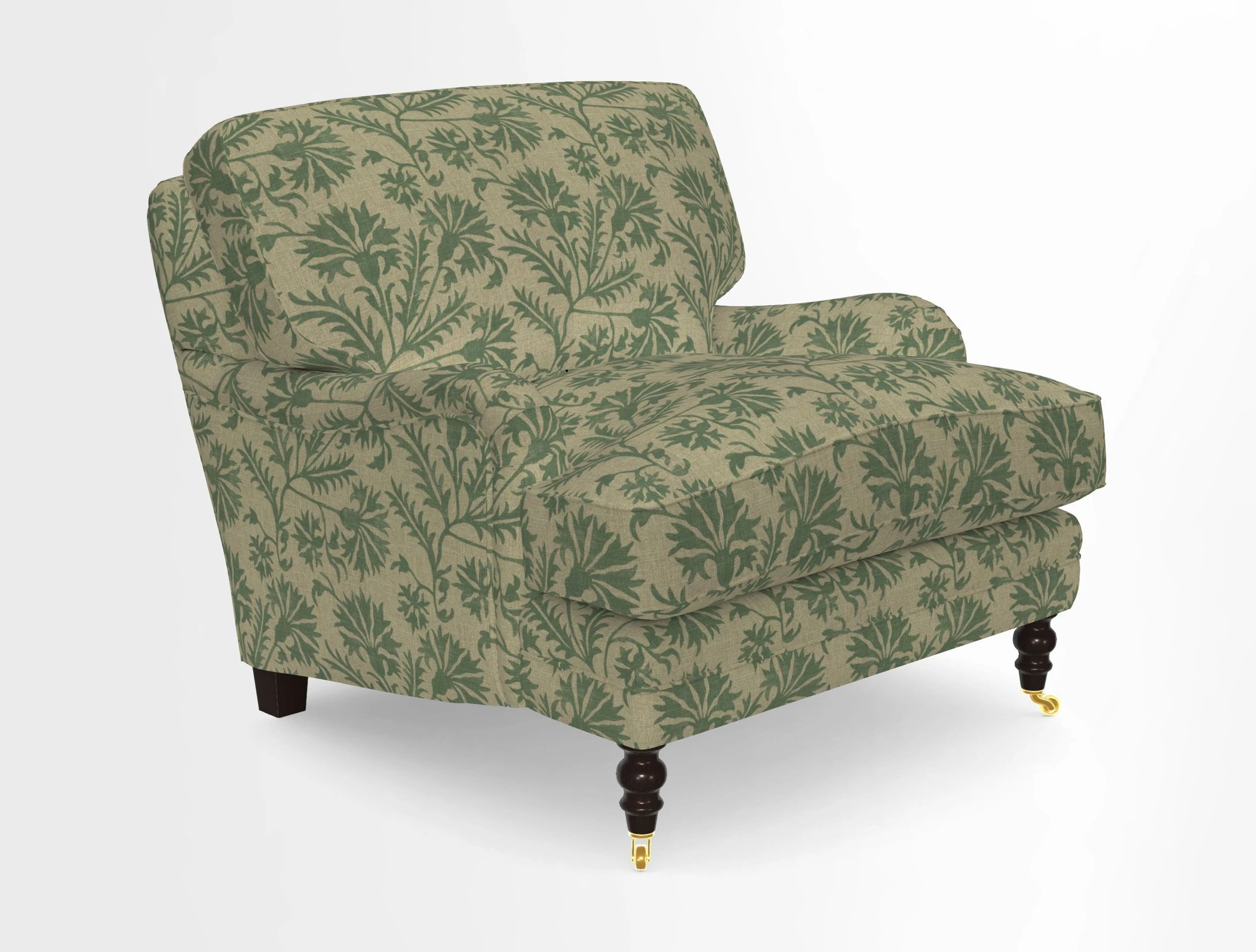 Coates Chair in RHS Gertrude Jekyll Lattice Blue with Seat and Back Cushions in Mohair Velvet Indigo