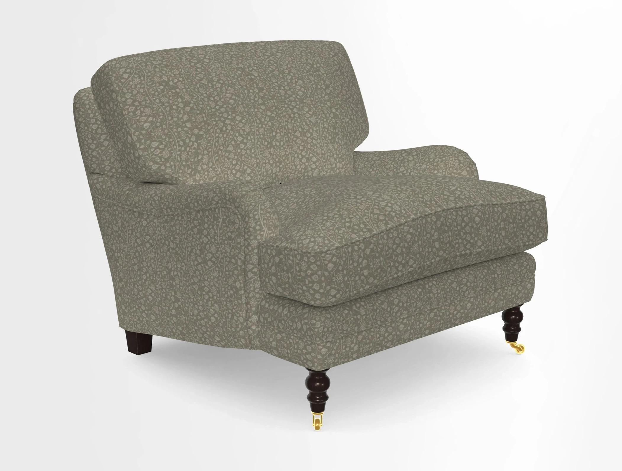 Coates Chair in RHS Gertrude Jekyll Lattice Blue with Seat and Back Cushions in Mohair Velvet Indigo