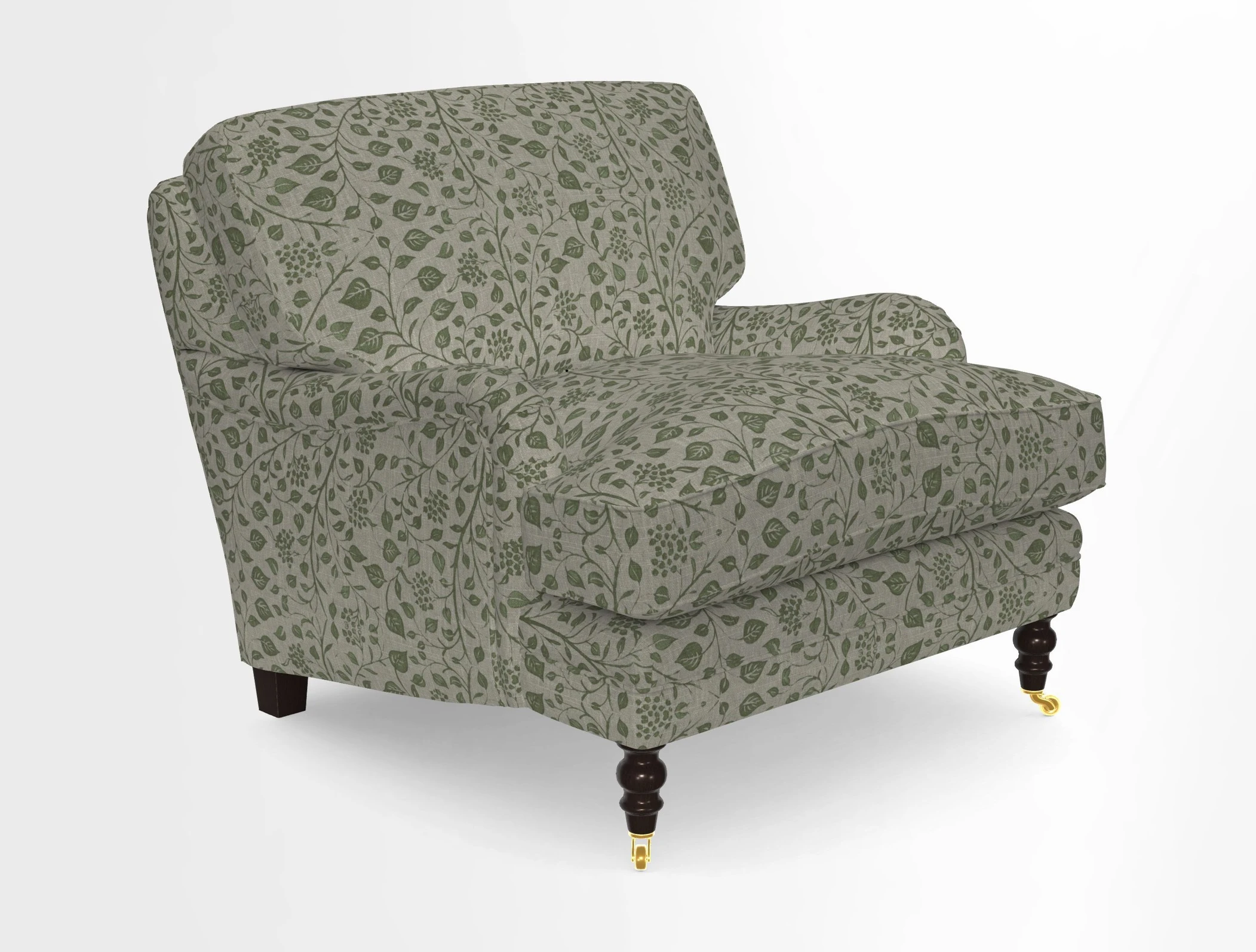 Coates Chair in RHS Gertrude Jekyll Lattice Blue with Seat and Back Cushions in Mohair Velvet Indigo