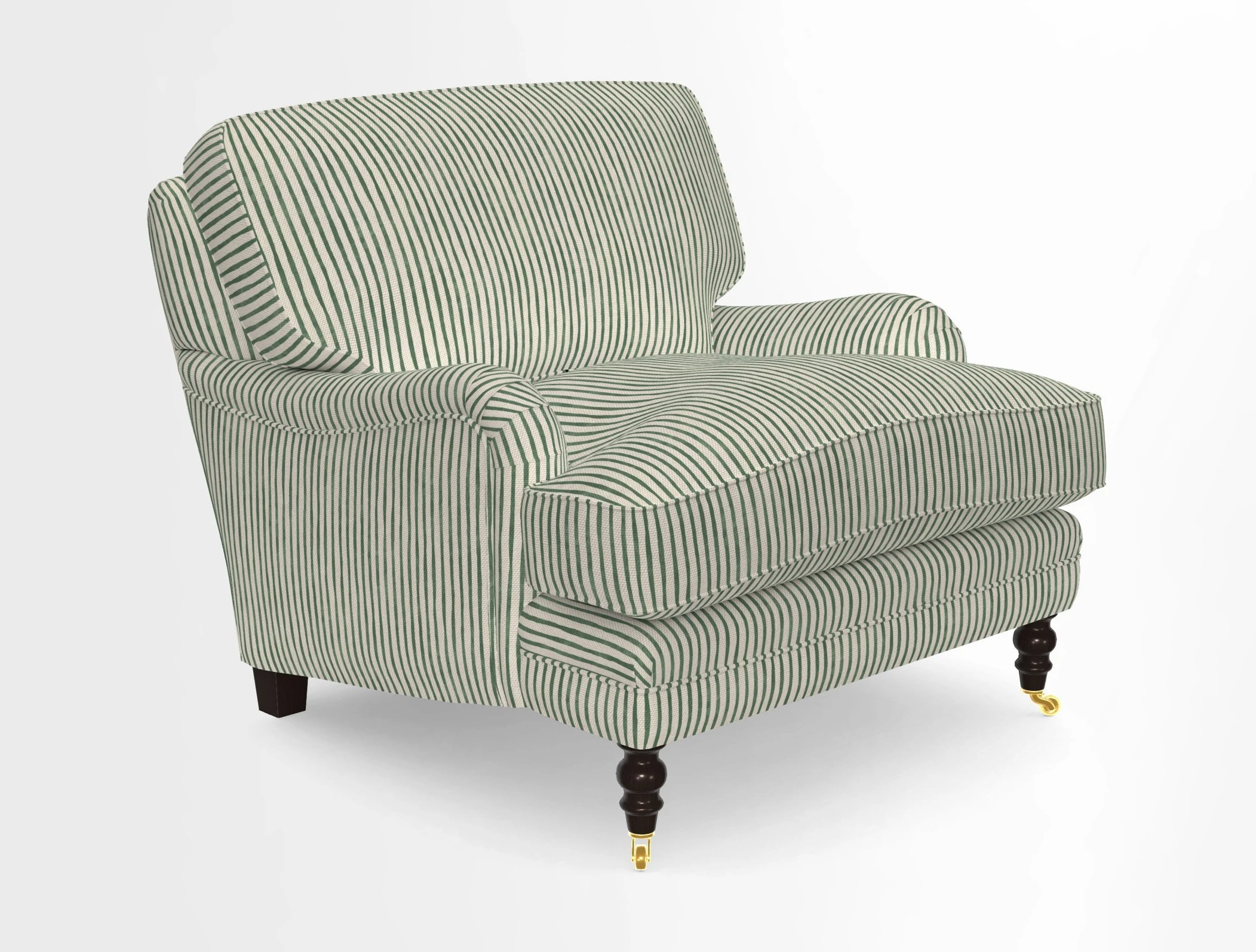 Coates Chair in RHS Gertrude Jekyll Lattice Blue with Seat and Back Cushions in Mohair Velvet Indigo