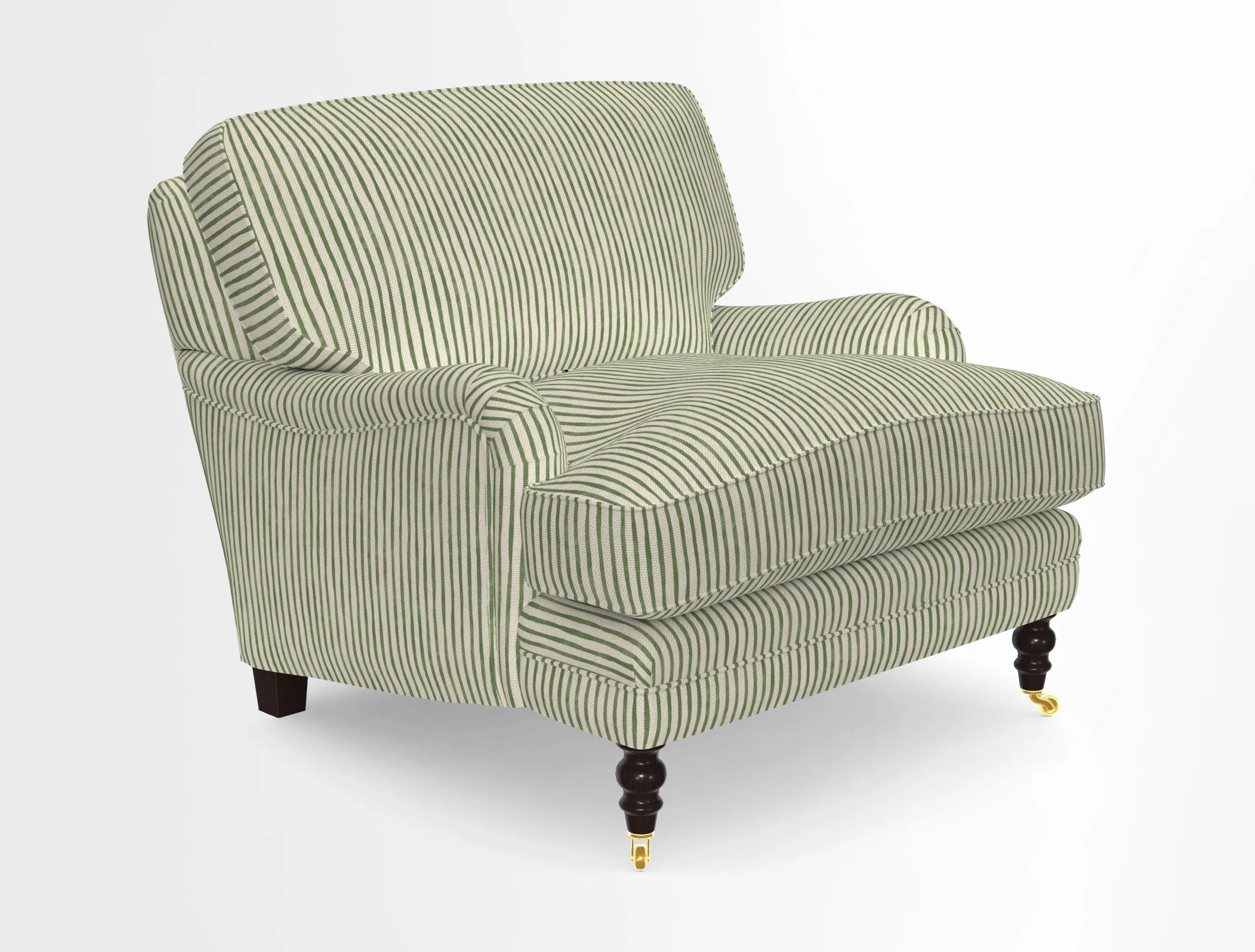 Coates Chair in RHS Gertrude Jekyll Lattice Blue with Seat and Back Cushions in Mohair Velvet Indigo