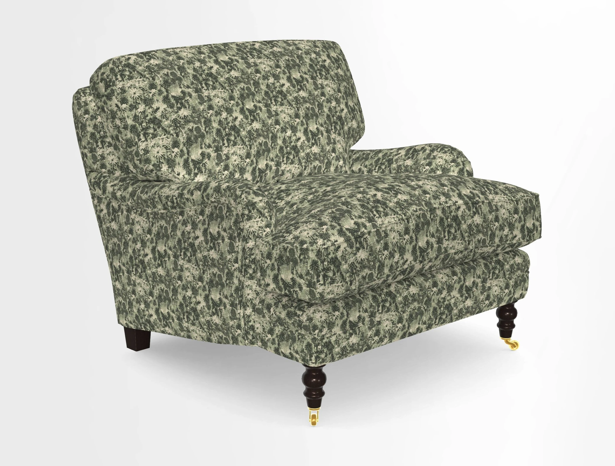 Coates Chair in RHS Gertrude Jekyll Lattice Blue with Seat and Back Cushions in Mohair Velvet Indigo