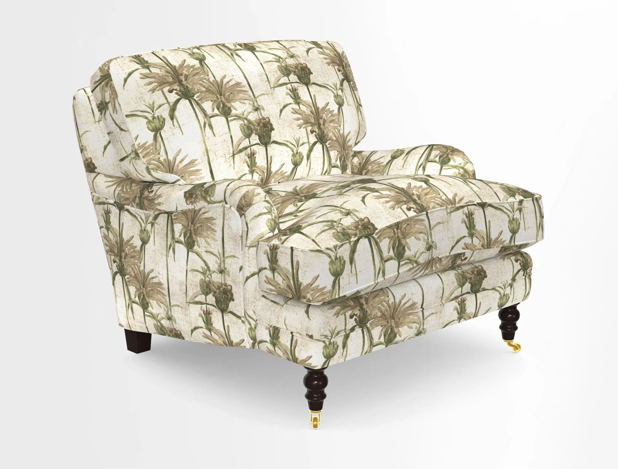 Coates Chair in RHS Gertrude Jekyll Lattice Blue with Seat and Back Cushions in Mohair Velvet Indigo