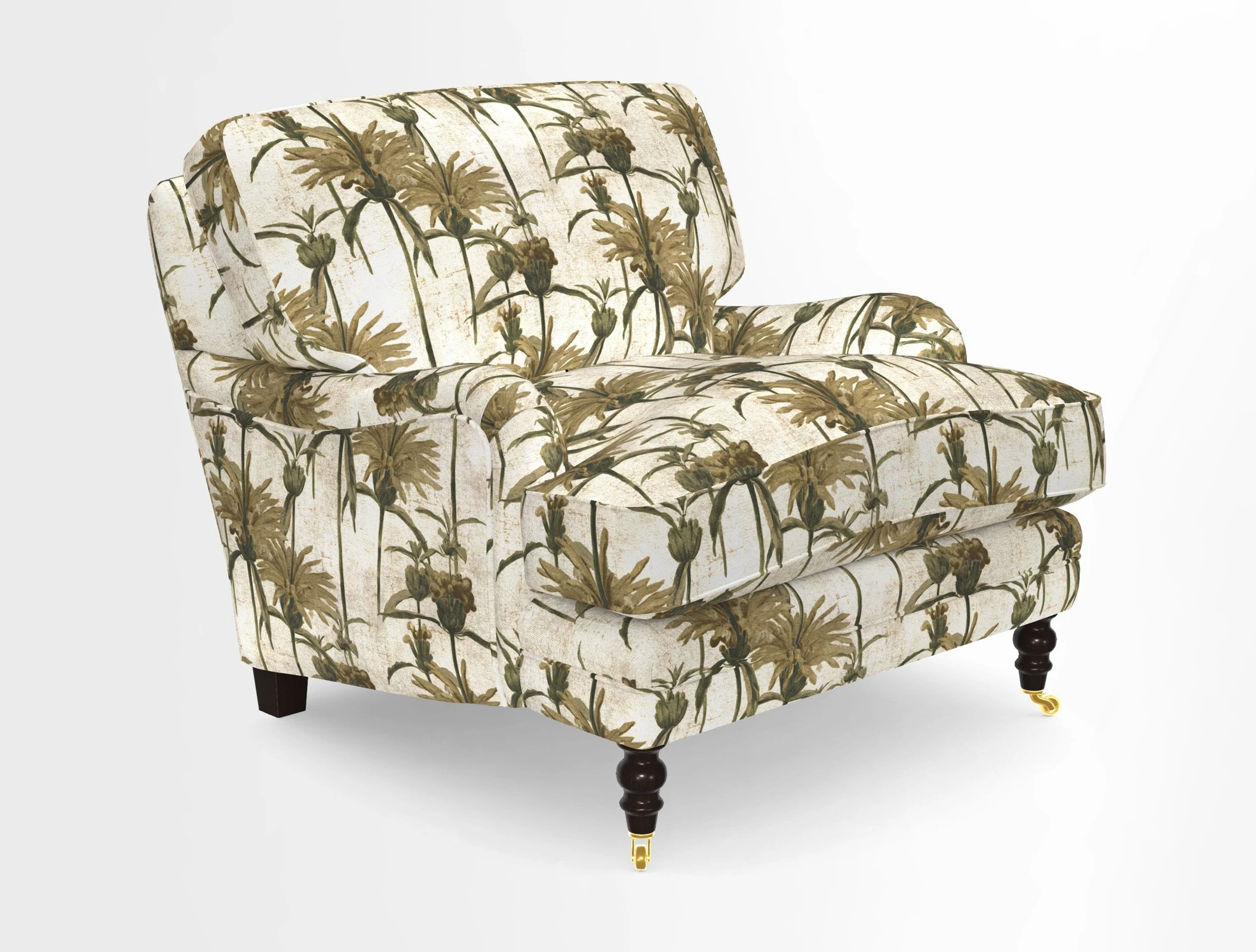 Coates Chair in RHS Gertrude Jekyll Lattice Blue with Seat and Back Cushions in Mohair Velvet Indigo
