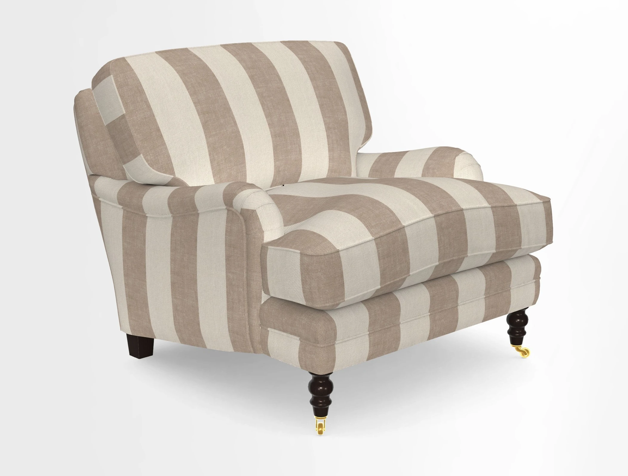 Coates Chair in RHS Gertrude Jekyll Lattice Blue with Seat and Back Cushions in Mohair Velvet Indigo