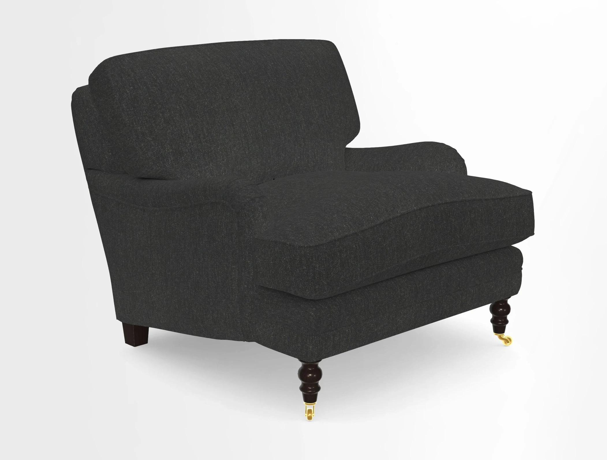 Coates Chair in RHS Gertrude Jekyll Lattice Blue with Seat and Back Cushions in Mohair Velvet Indigo