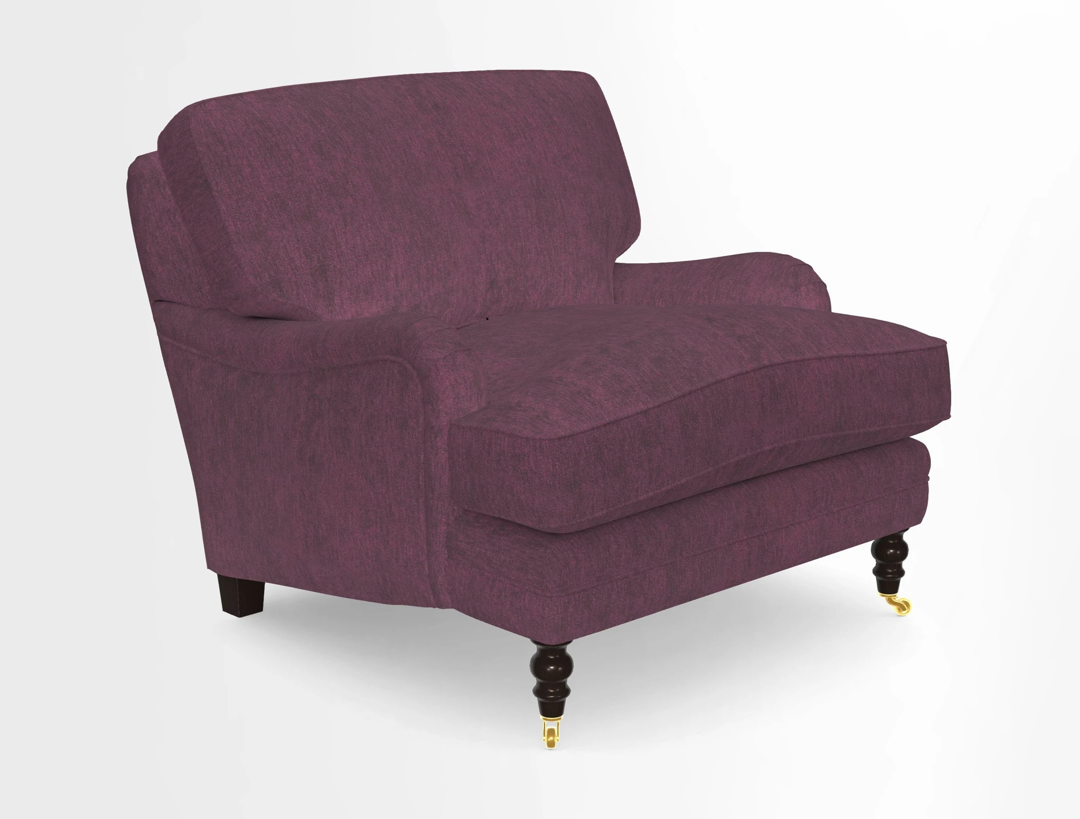 Coates Chair in RHS Gertrude Jekyll Lattice Blue with Seat and Back Cushions in Mohair Velvet Indigo