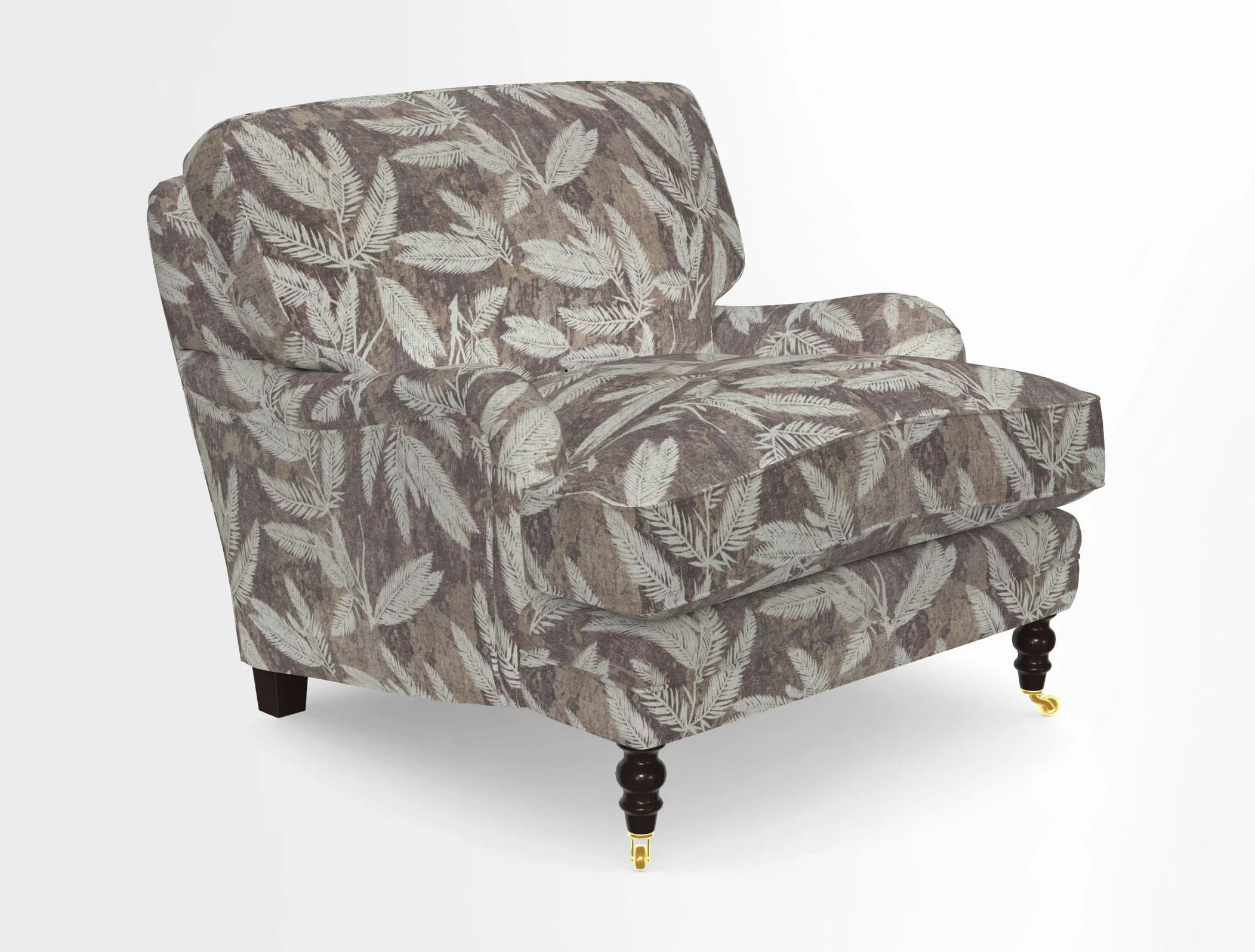 Coates Chair in RHS Gertrude Jekyll Lattice Blue with Seat and Back Cushions in Mohair Velvet Indigo
