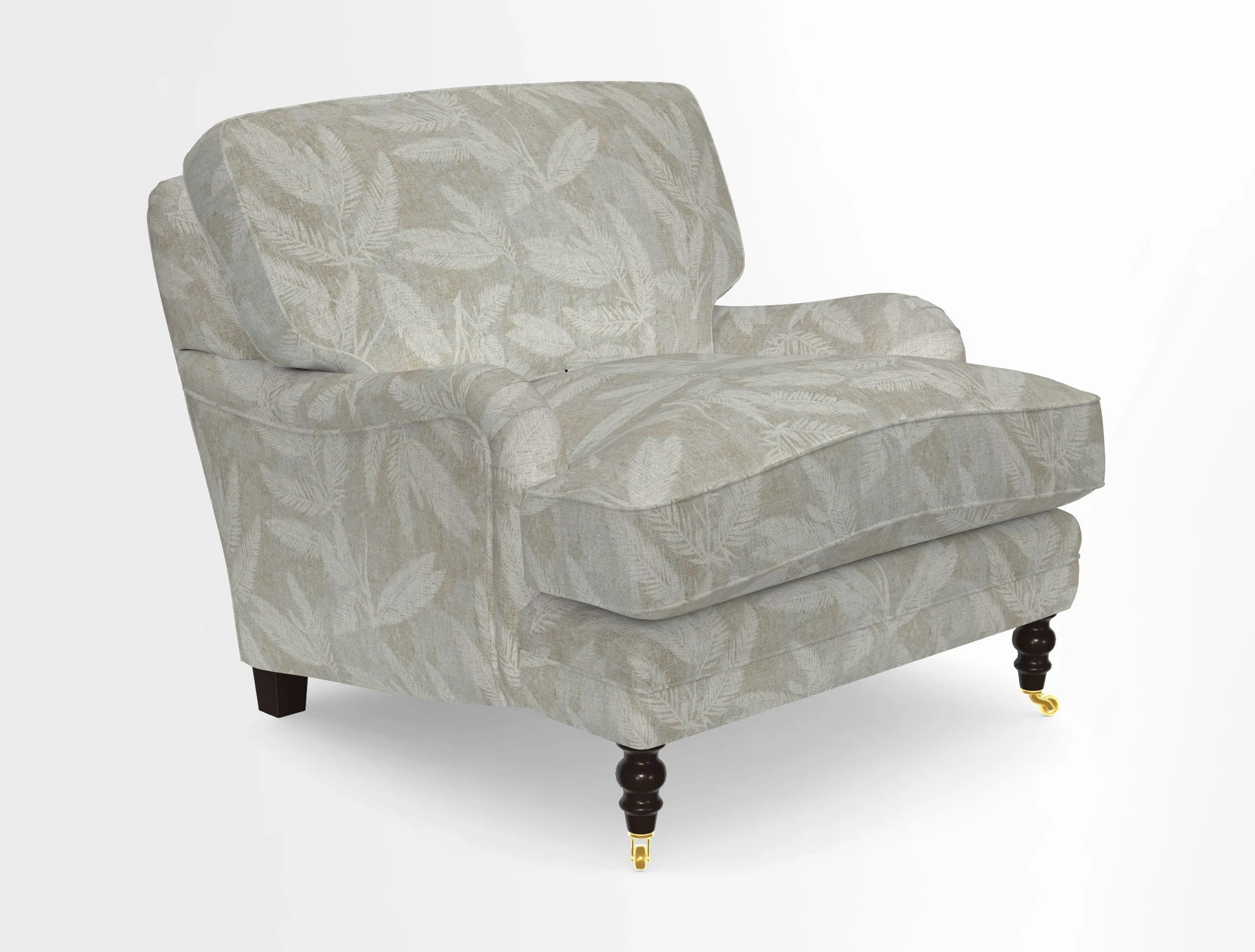Coates Chair in RHS Gertrude Jekyll Lattice Blue with Seat and Back Cushions in Mohair Velvet Indigo