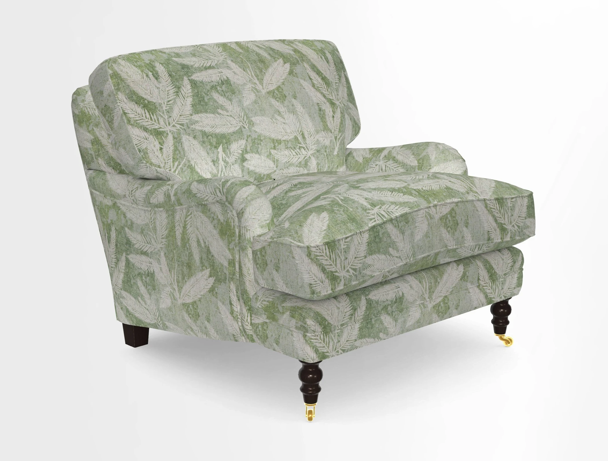 Coates Chair in RHS Gertrude Jekyll Lattice Blue with Seat and Back Cushions in Mohair Velvet Indigo