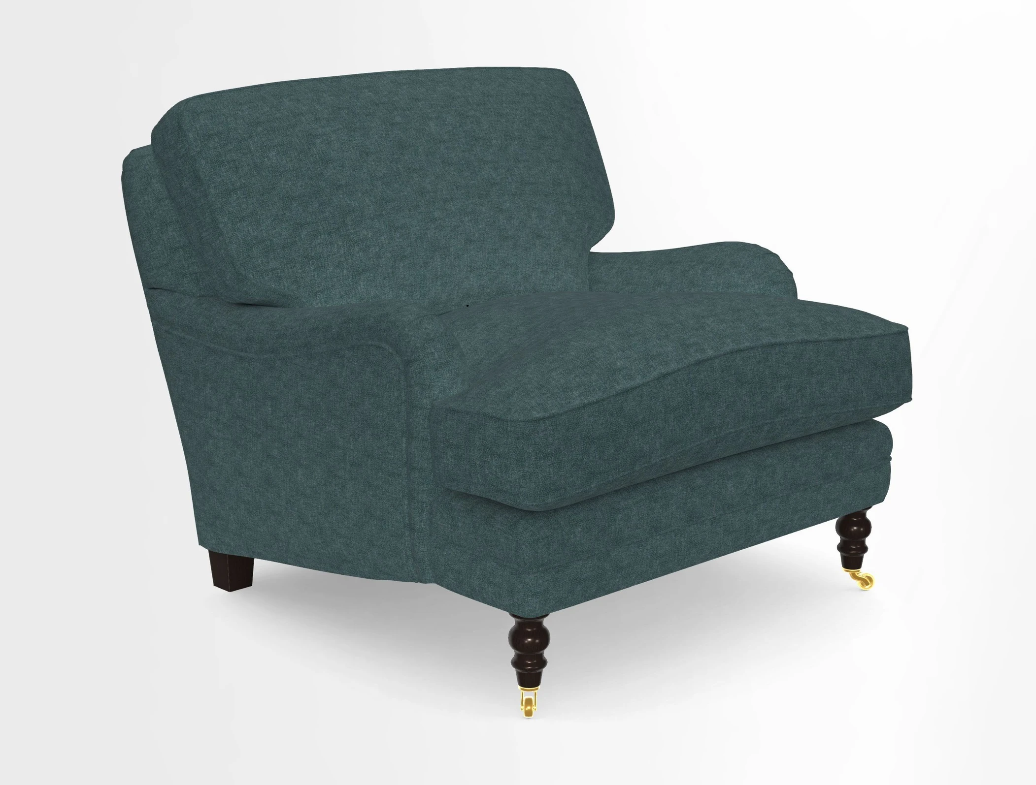 Coates Chair in RHS Gertrude Jekyll Lattice Blue with Seat and Back Cushions in Mohair Velvet Indigo