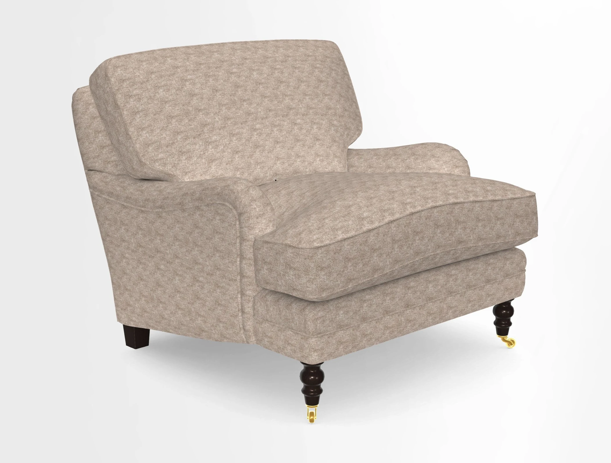 Coates Chair in RHS Gertrude Jekyll Lattice Blue with Seat and Back Cushions in Mohair Velvet Indigo
