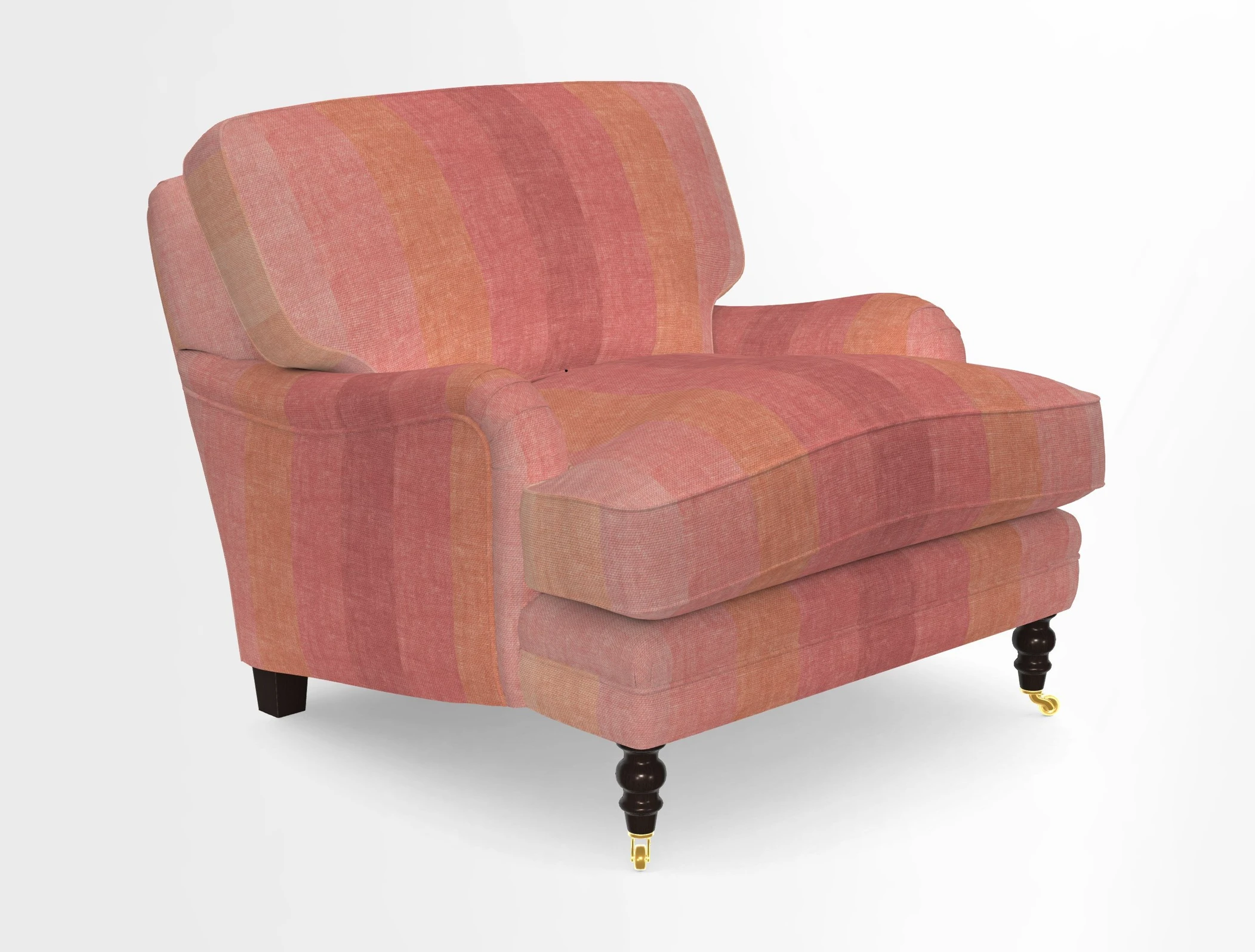 Coates Chair in RHS Gertrude Jekyll Lattice Blue with Seat and Back Cushions in Mohair Velvet Indigo
