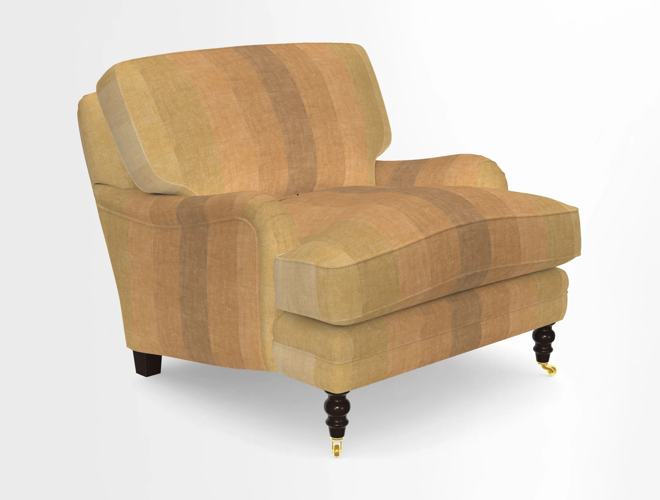 Coates Chair in RHS Gertrude Jekyll Lattice Blue with Seat and Back Cushions in Mohair Velvet Indigo