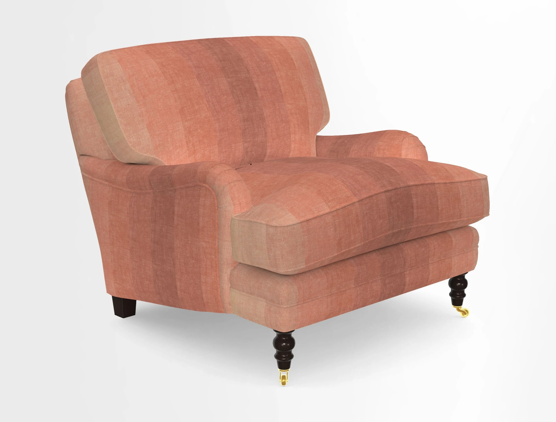 Coates Chair in RHS Gertrude Jekyll Lattice Blue with Seat and Back Cushions in Mohair Velvet Indigo