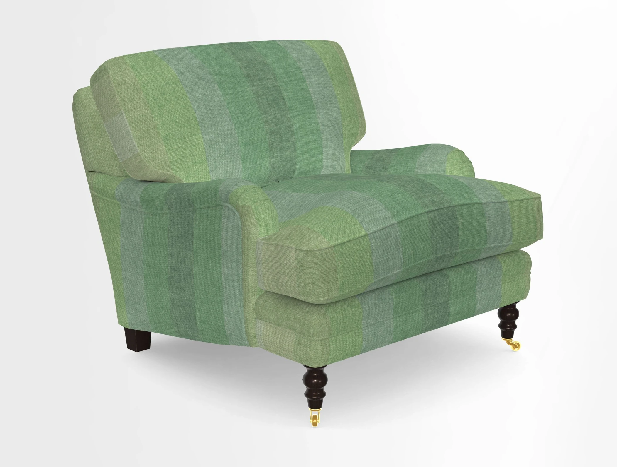 Coates Chair in RHS Gertrude Jekyll Lattice Blue with Seat and Back Cushions in Mohair Velvet Indigo