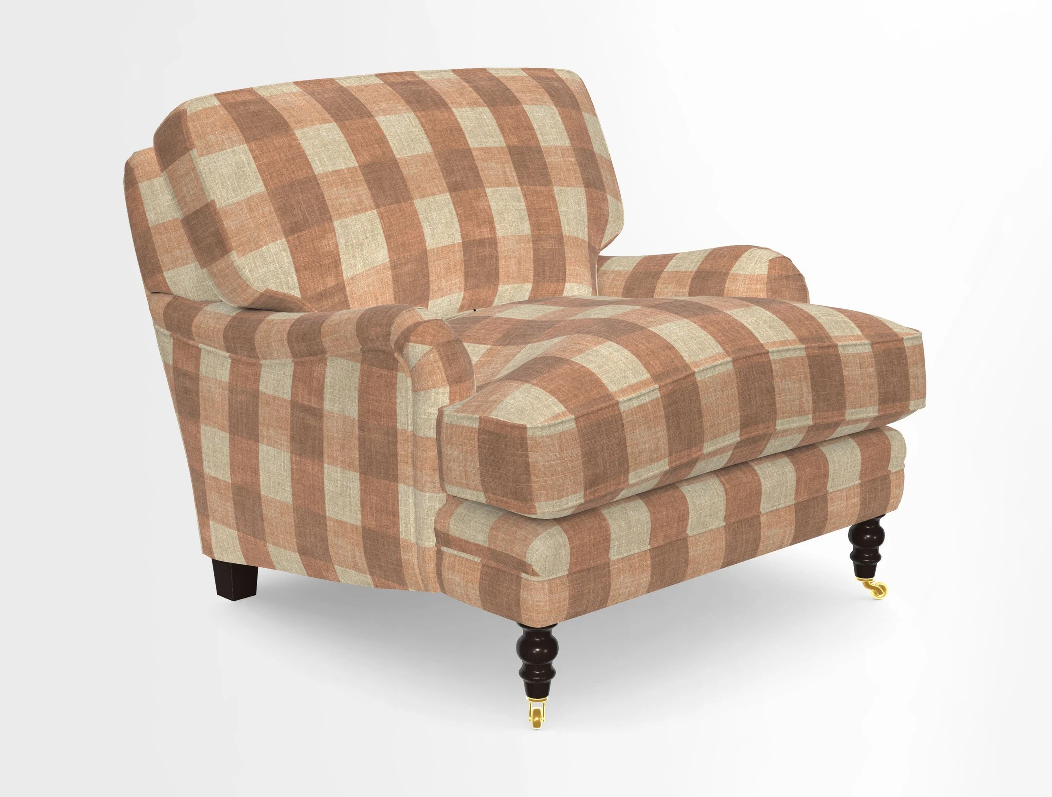 Coates Chair in RHS Gertrude Jekyll Lattice Blue with Seat and Back Cushions in Mohair Velvet Indigo