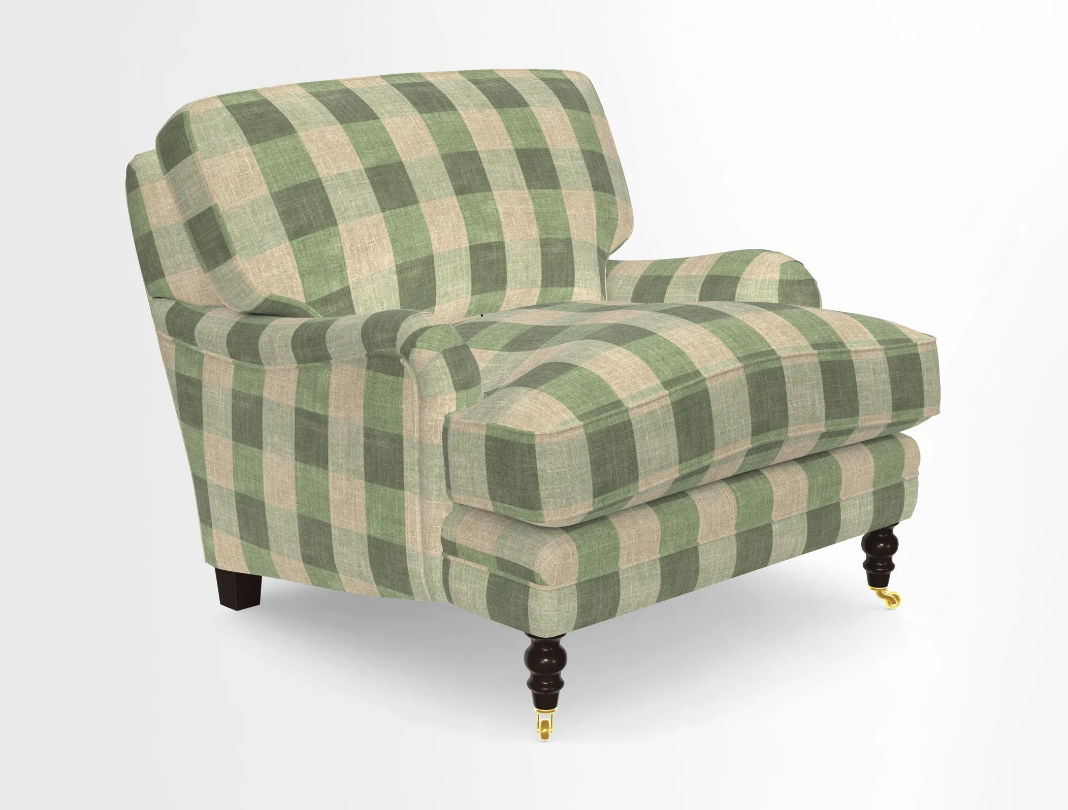 Coates Chair in RHS Gertrude Jekyll Lattice Blue with Seat and Back Cushions in Mohair Velvet Indigo