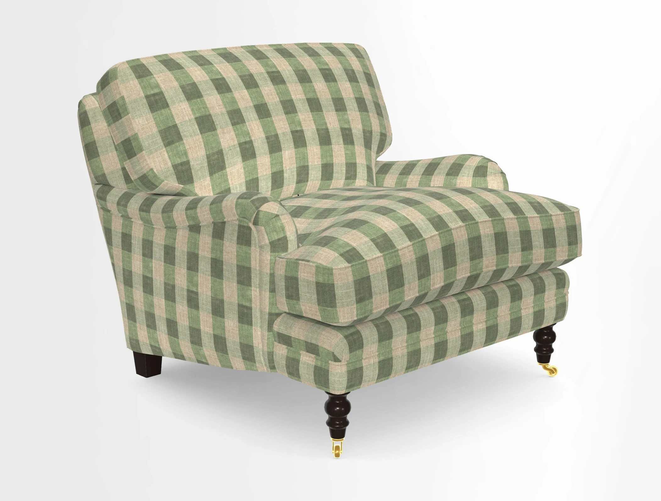 Coates Chair in RHS Gertrude Jekyll Lattice Blue with Seat and Back Cushions in Mohair Velvet Indigo
