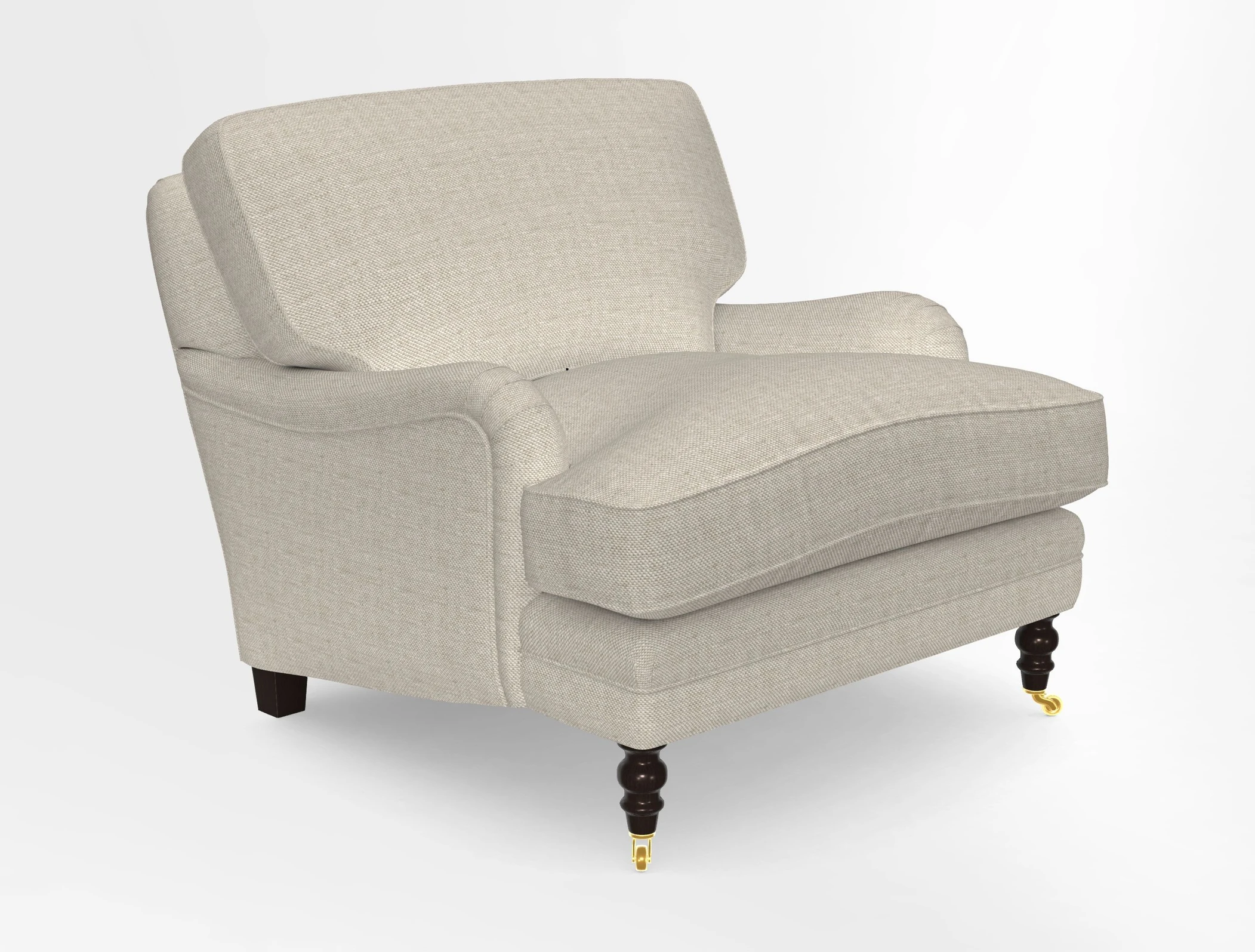 Coates Chair in RHS Gertrude Jekyll Lattice Blue with Seat and Back Cushions in Mohair Velvet Indigo