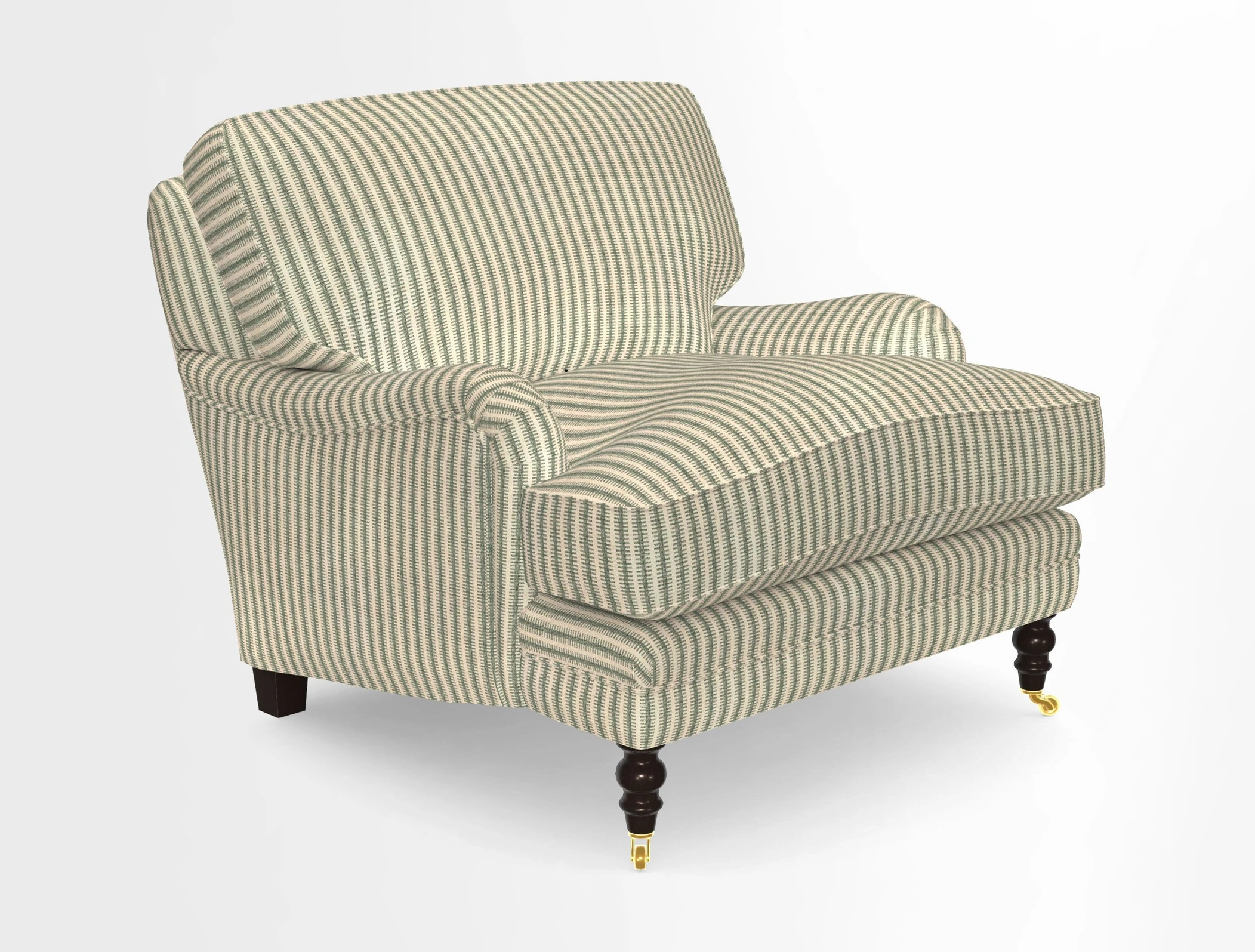 Coates Chair in RHS Gertrude Jekyll Lattice Blue with Seat and Back Cushions in Mohair Velvet Indigo