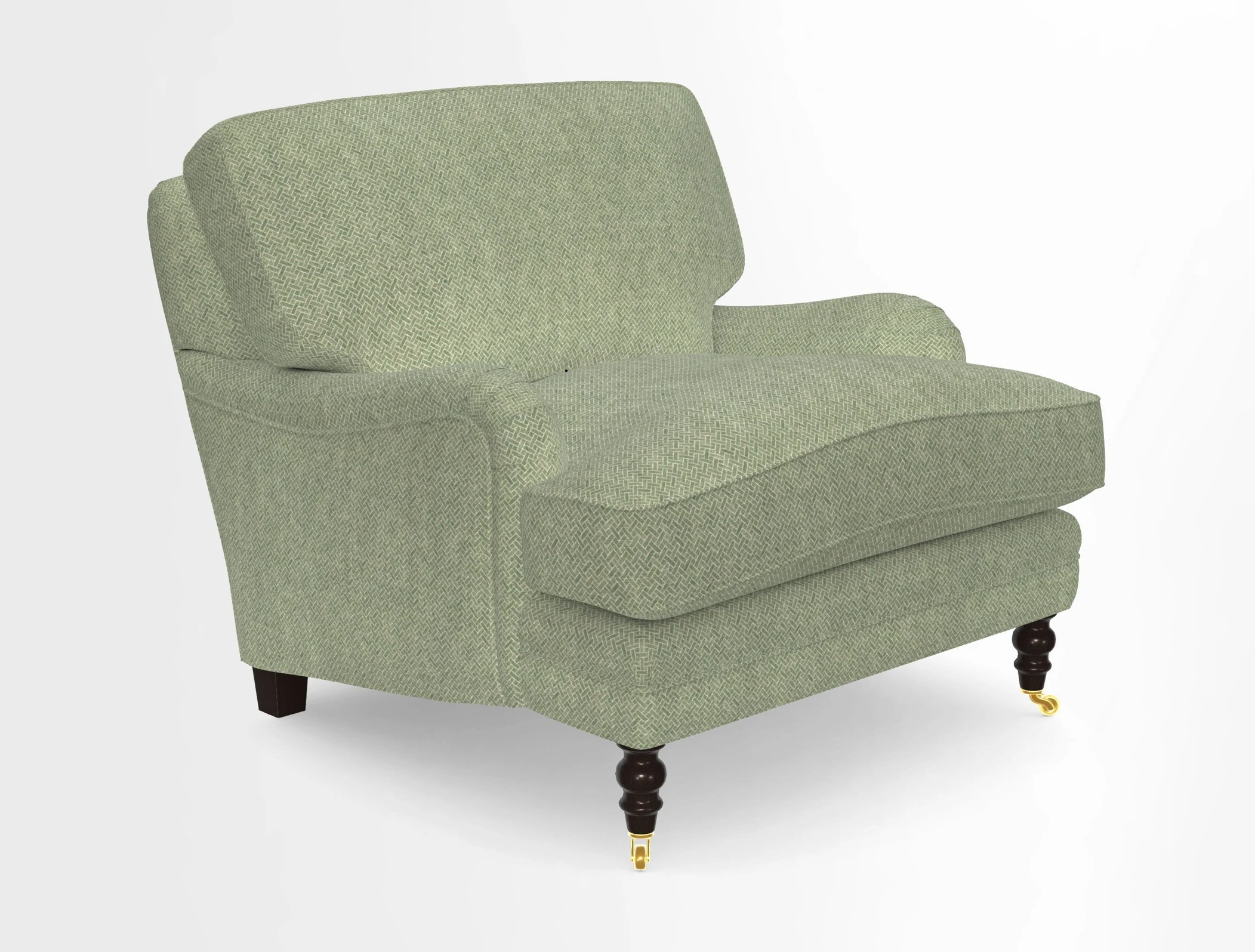 Coates Chair in RHS Gertrude Jekyll Lattice Blue with Seat and Back Cushions in Mohair Velvet Indigo