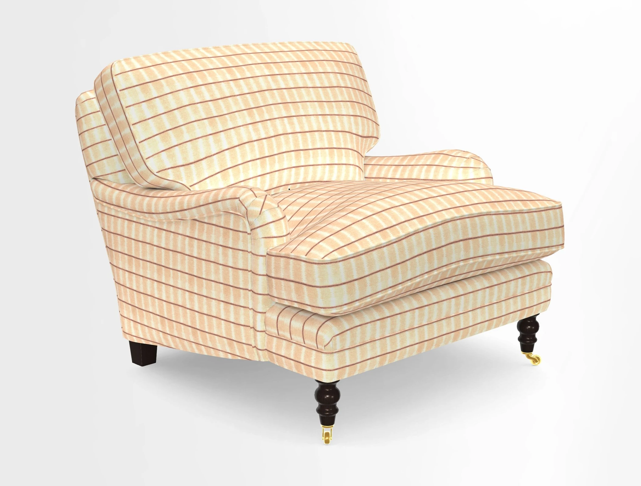 Coates Chair in RHS Gertrude Jekyll Lattice Blue with Seat and Back Cushions in Mohair Velvet Indigo