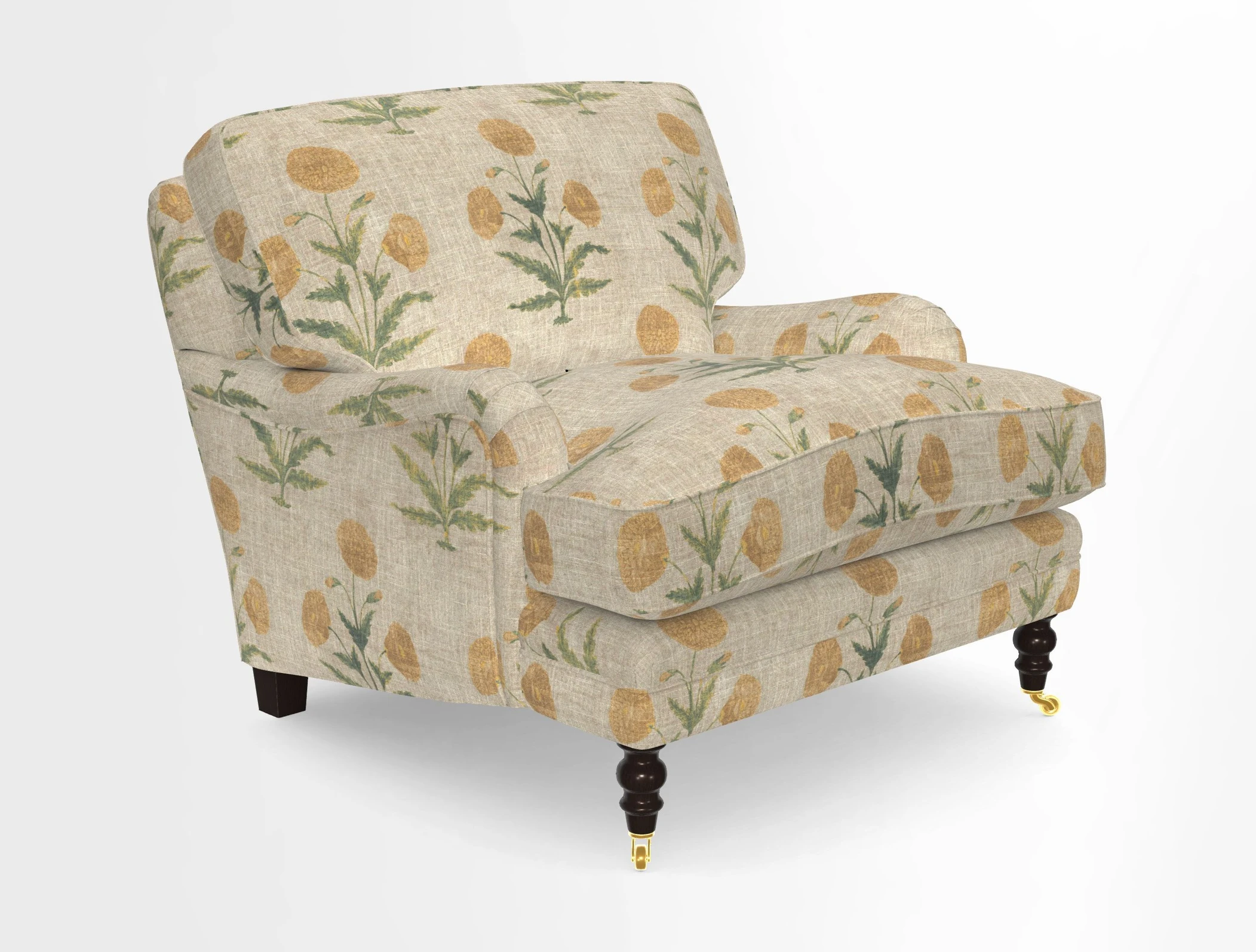 Coates Chair in RHS Gertrude Jekyll Lattice Blue with Seat and Back Cushions in Mohair Velvet Indigo