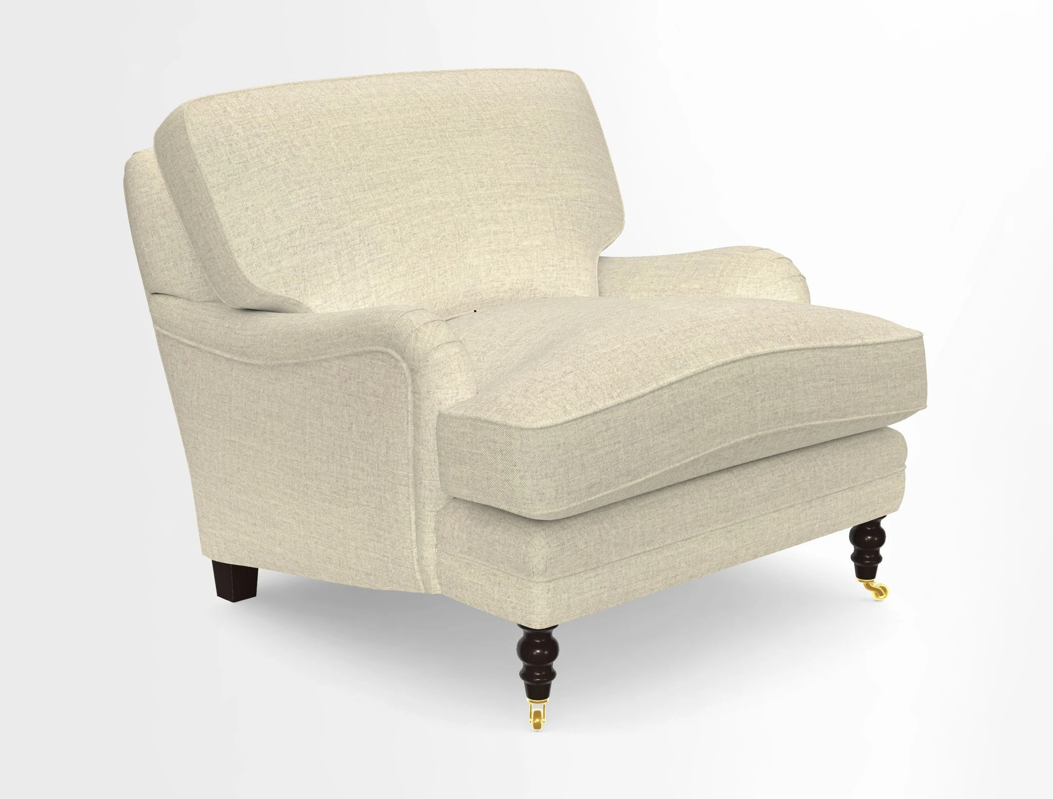 Coates Chair in RHS Gertrude Jekyll Lattice Blue with Seat and Back Cushions in Mohair Velvet Indigo